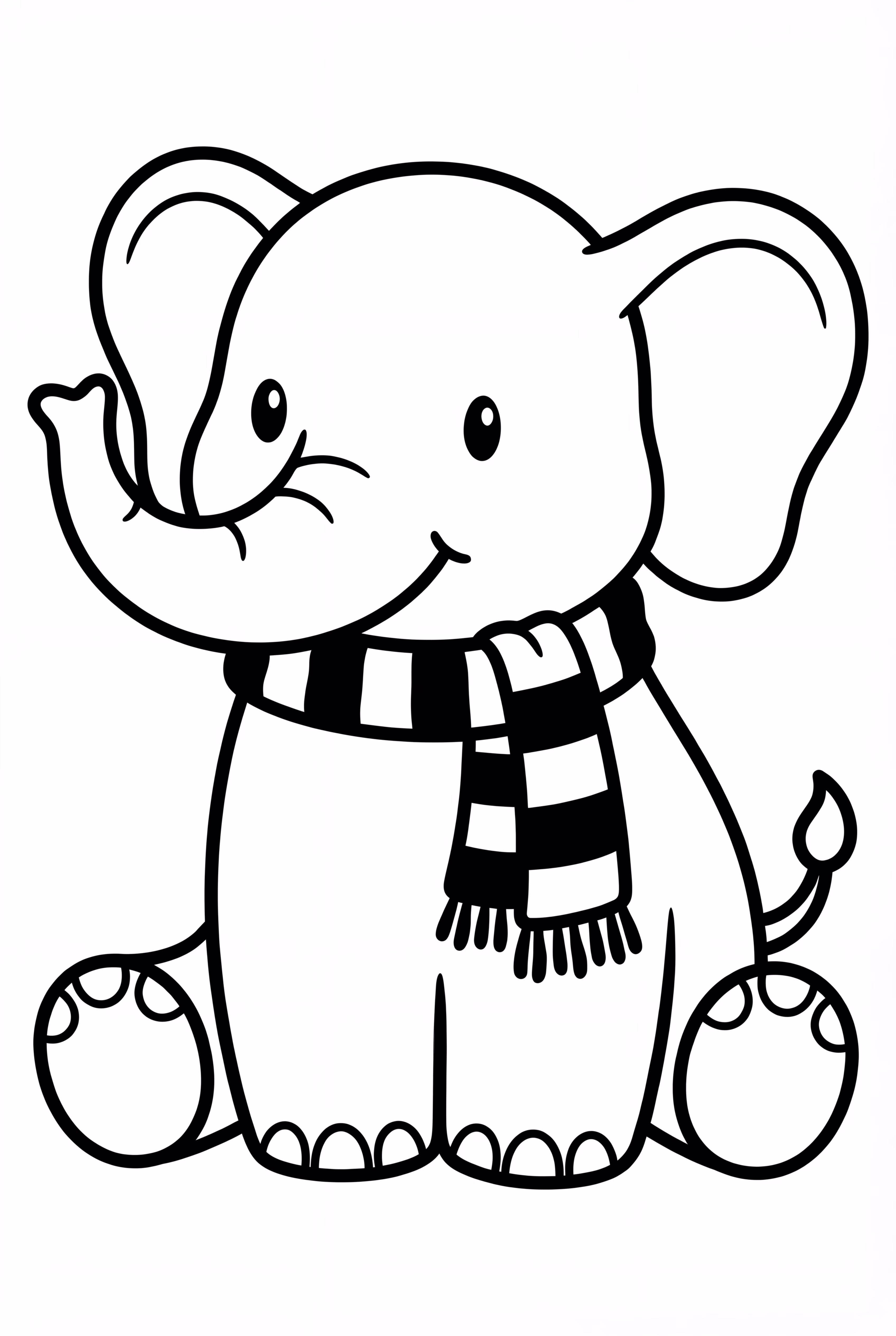 Elephant Wearing Scarf