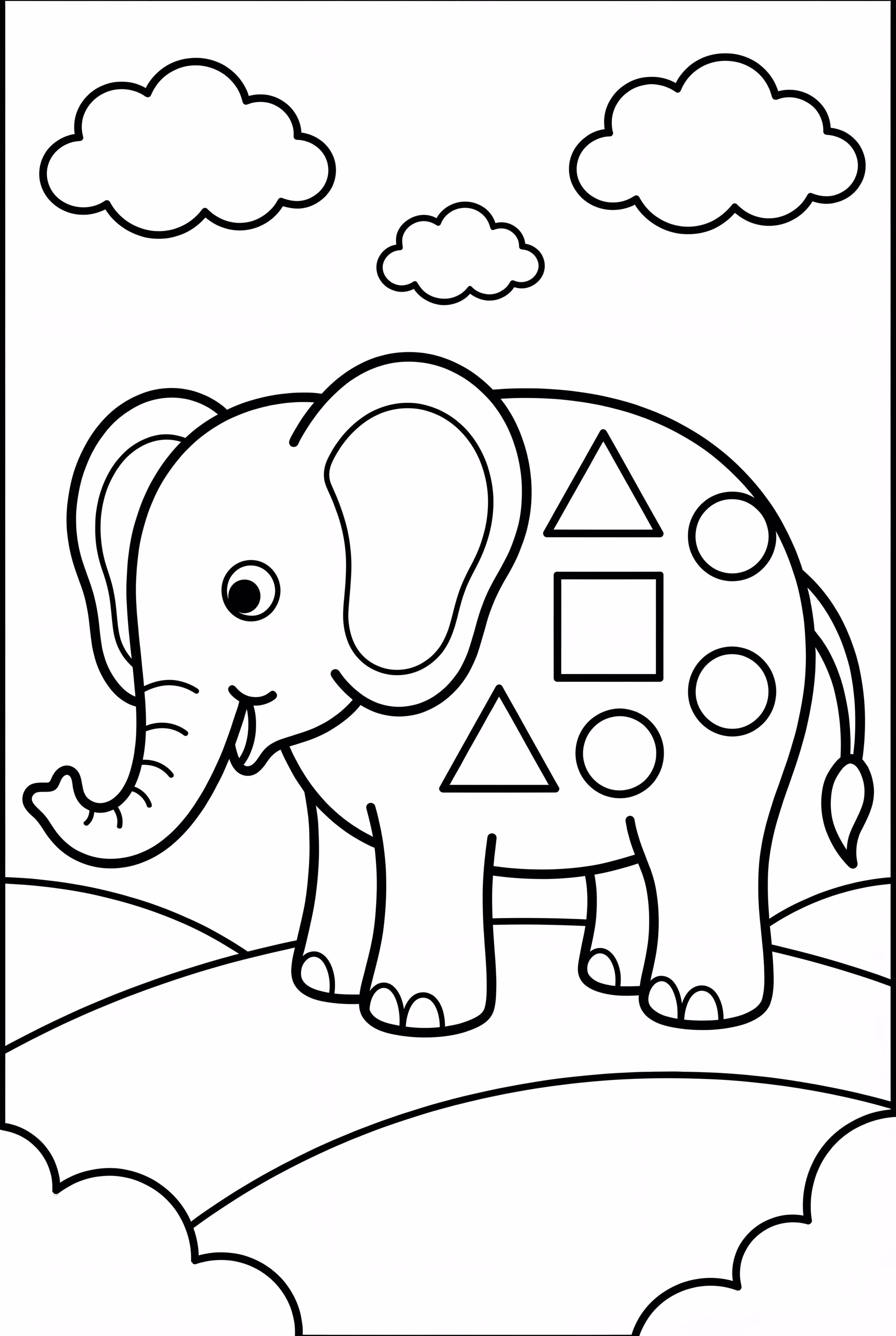 Elephant with Geometric Shapes