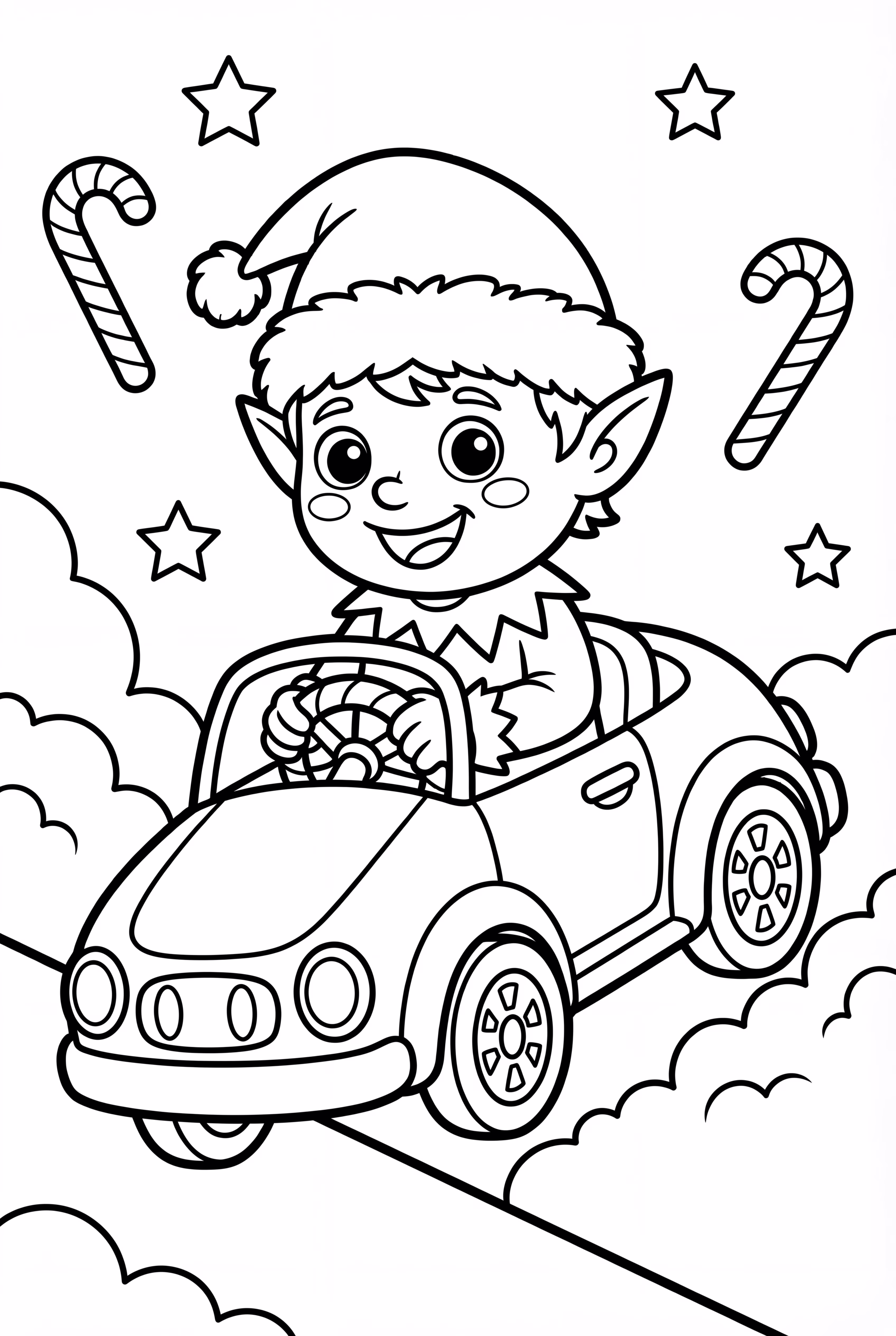 Elf On The Shelf Driving A Toy Car