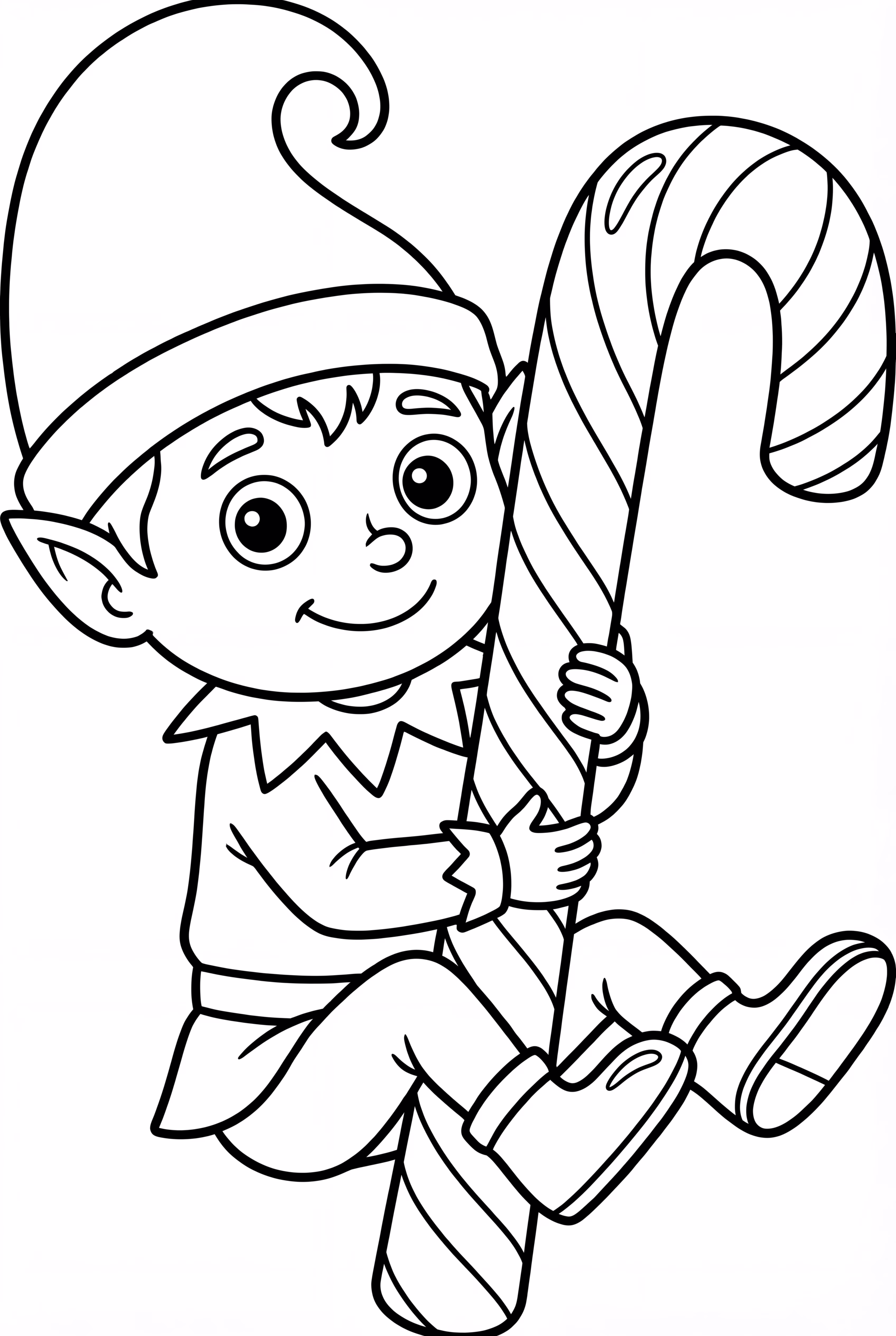 Elf On The Shelf Hugging A Candy Cane