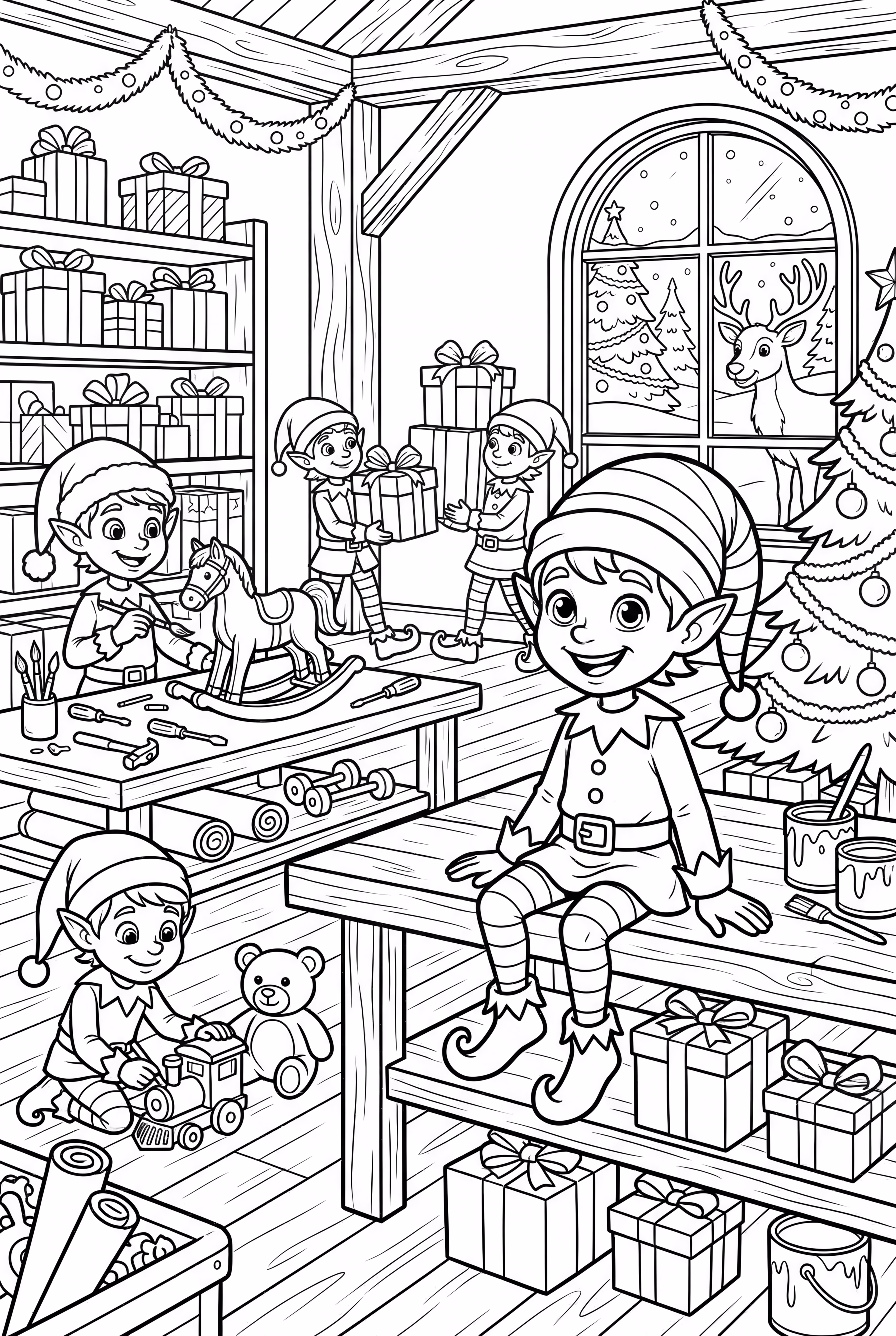 Elf On The Shelf In Santa's Busy Workshop