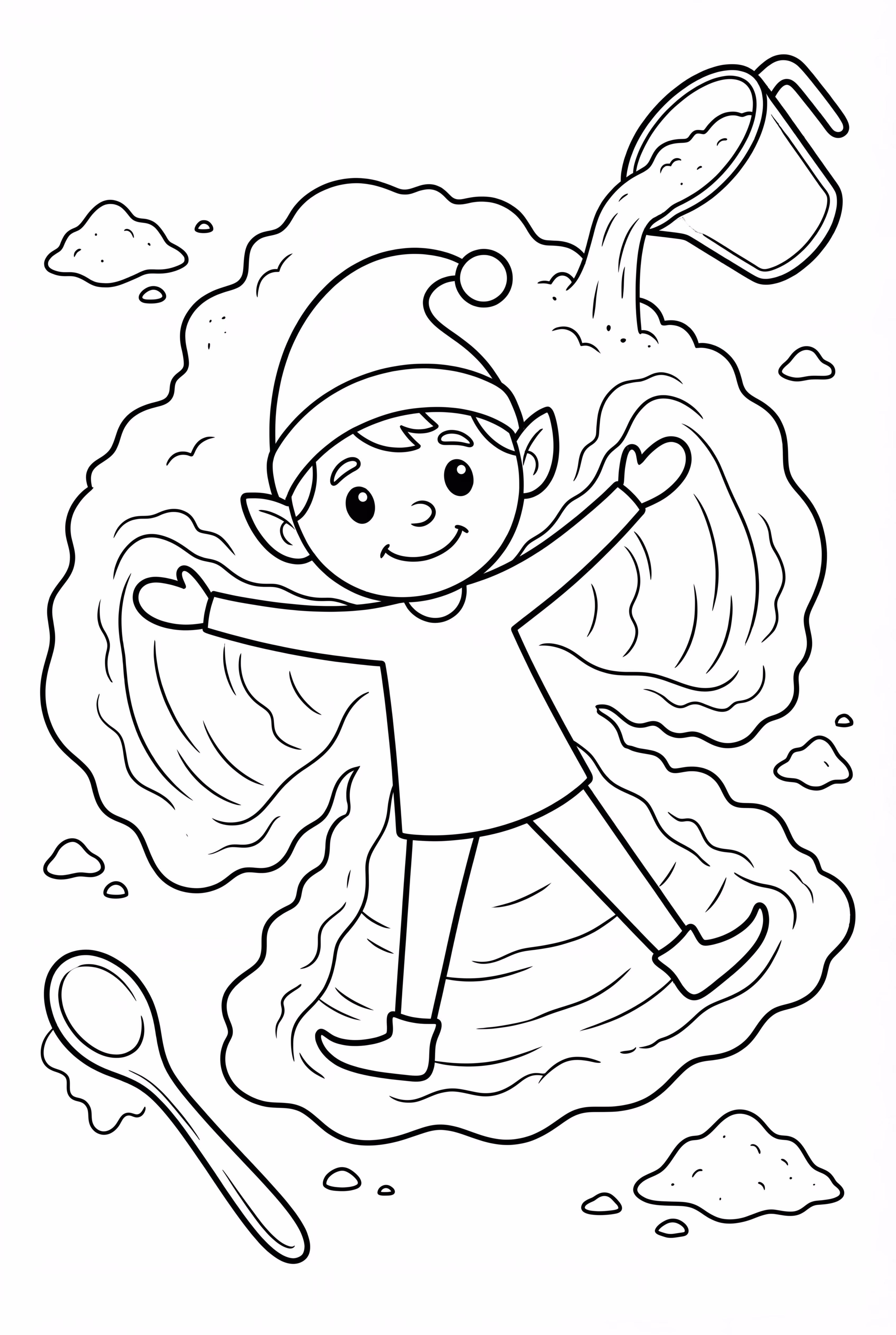 Elf On The Shelf Making A Snow Angel In Flour