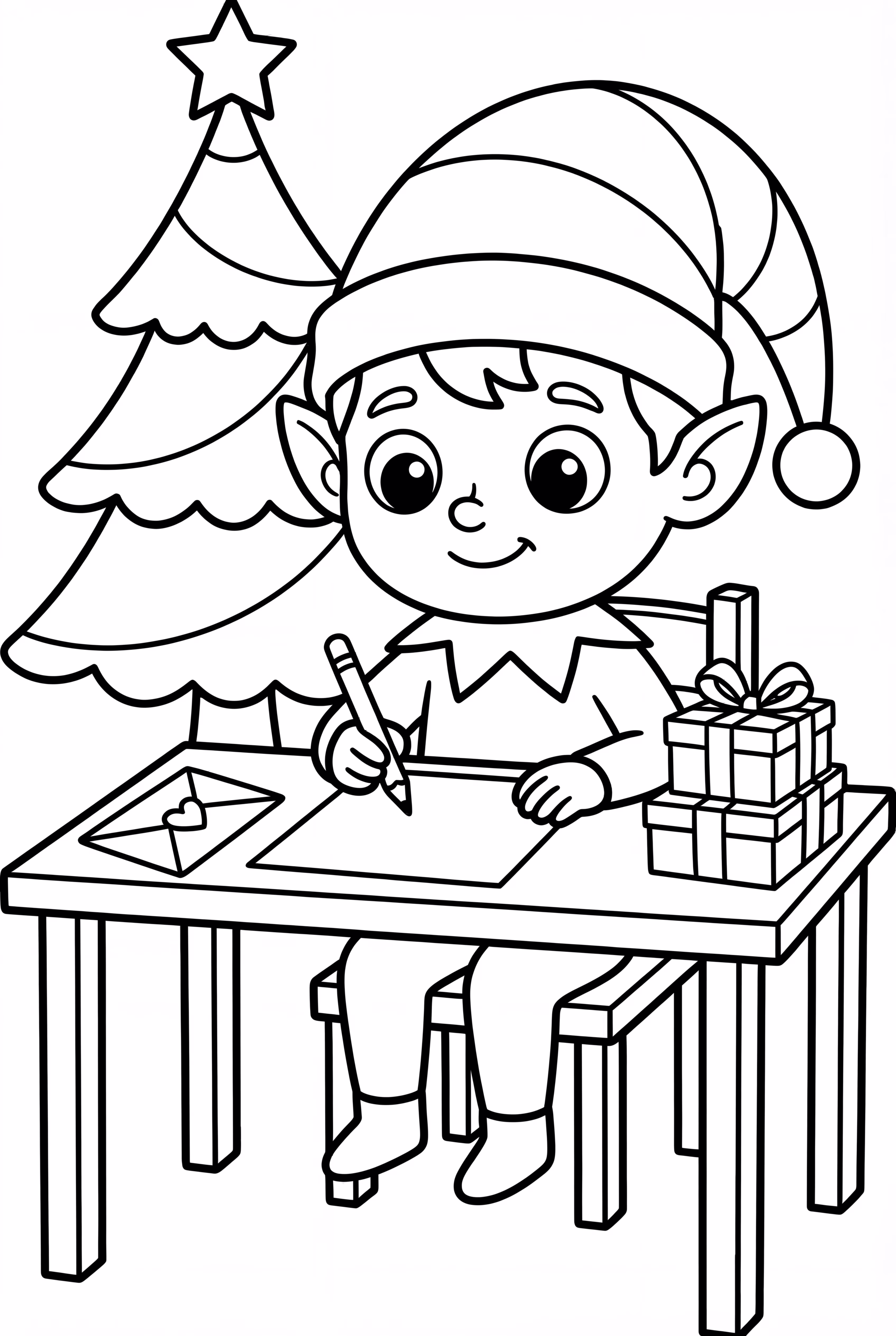 Duende na Estante Escrevendo uma Carta para o Papai Noel