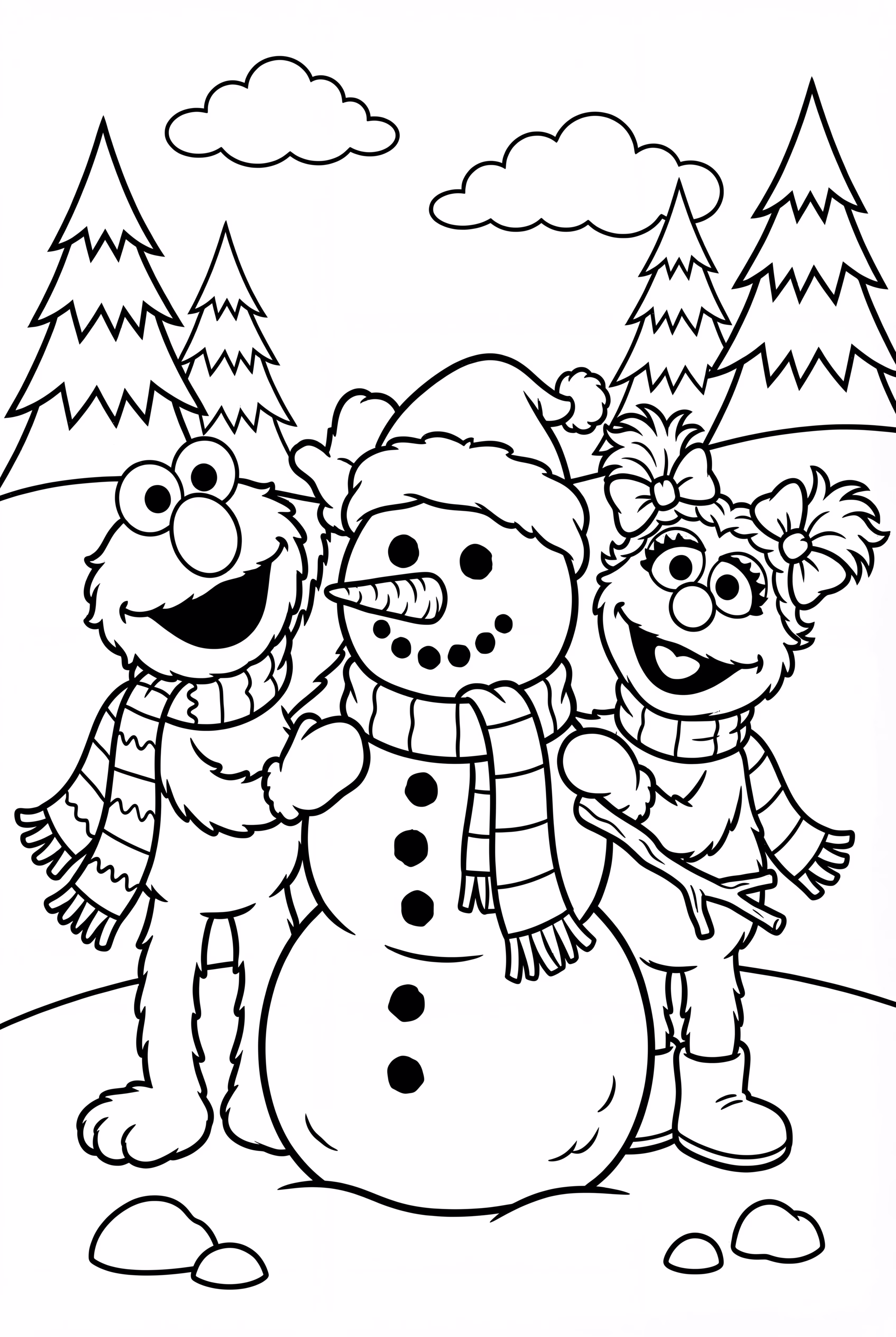 Elmo And Zoe Building A Snowman