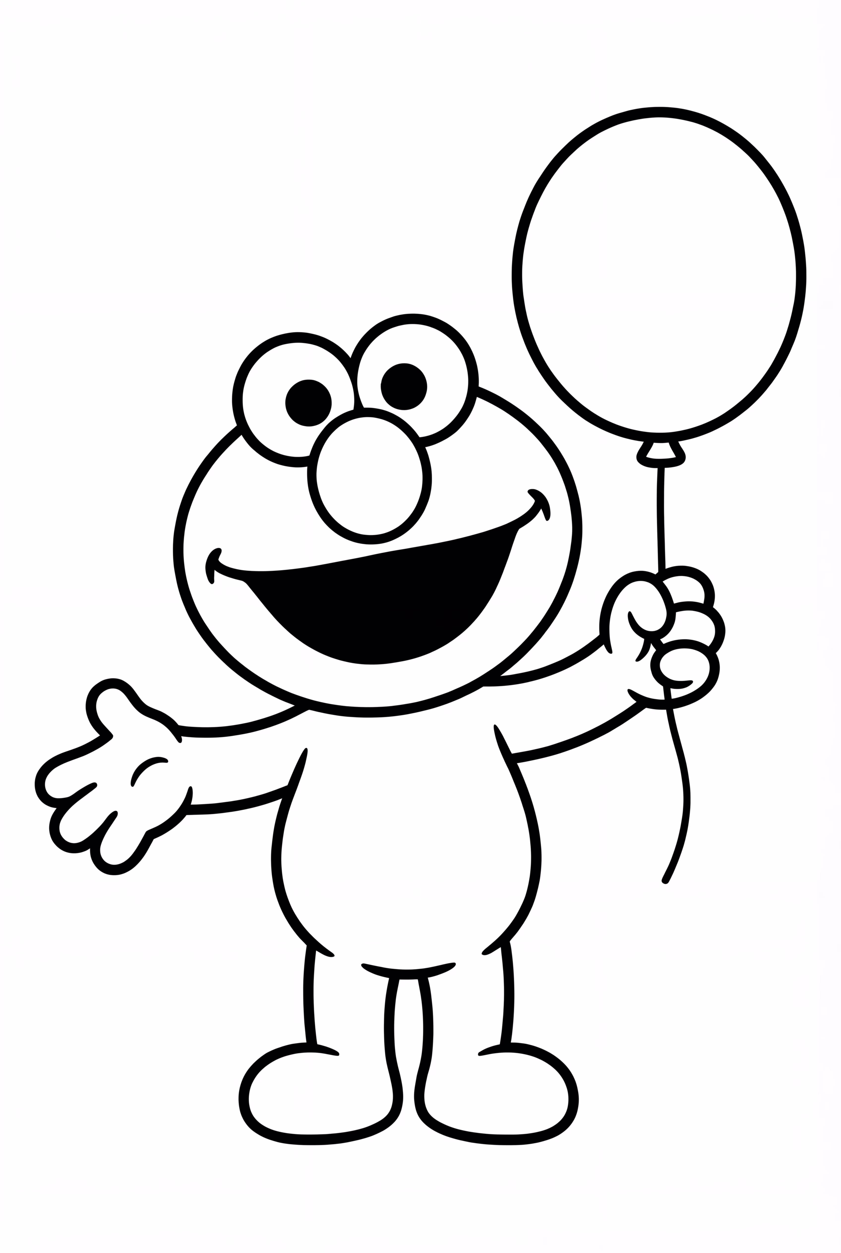 Elmo Holding A Balloon