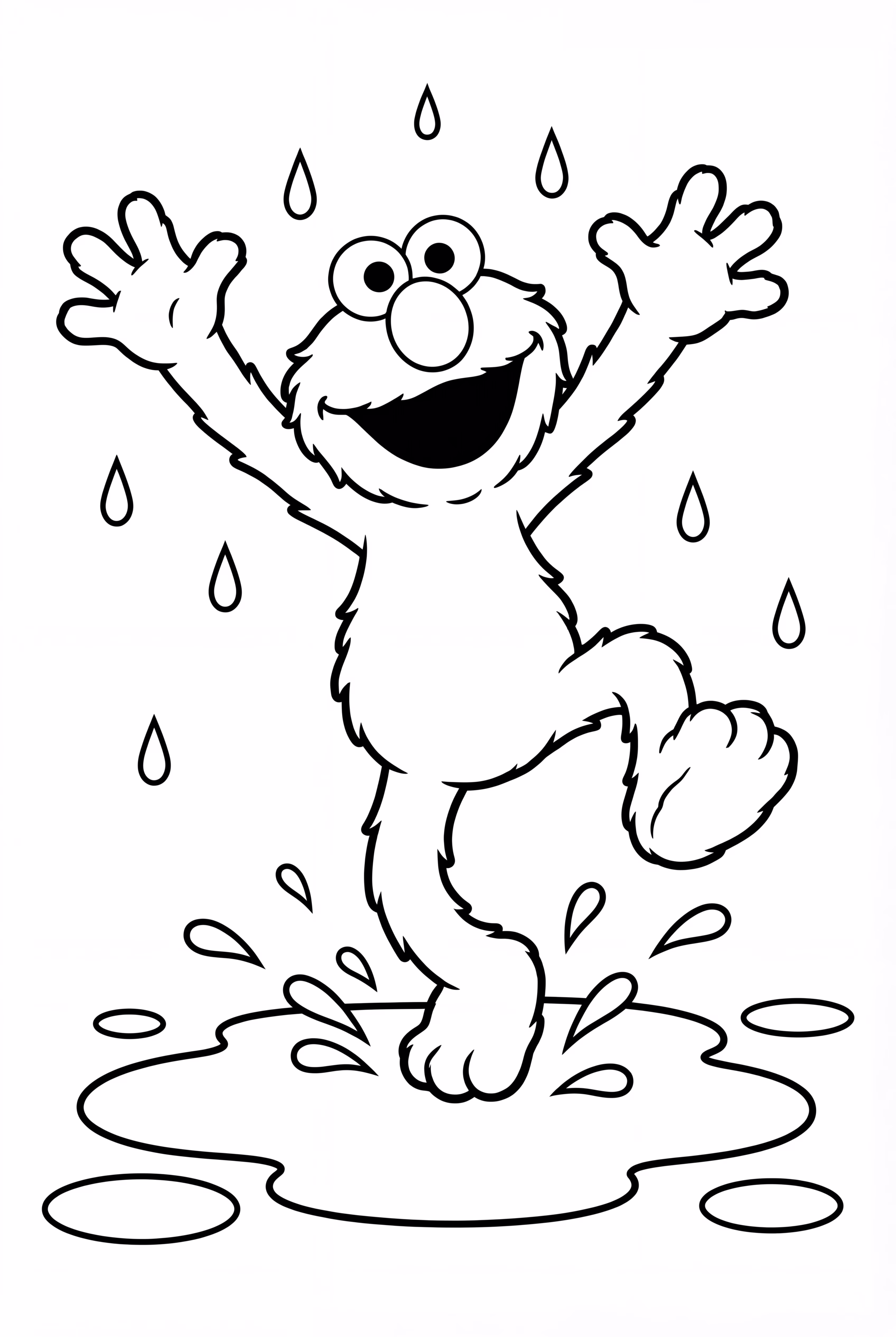 Elmo Jumping In Puddles