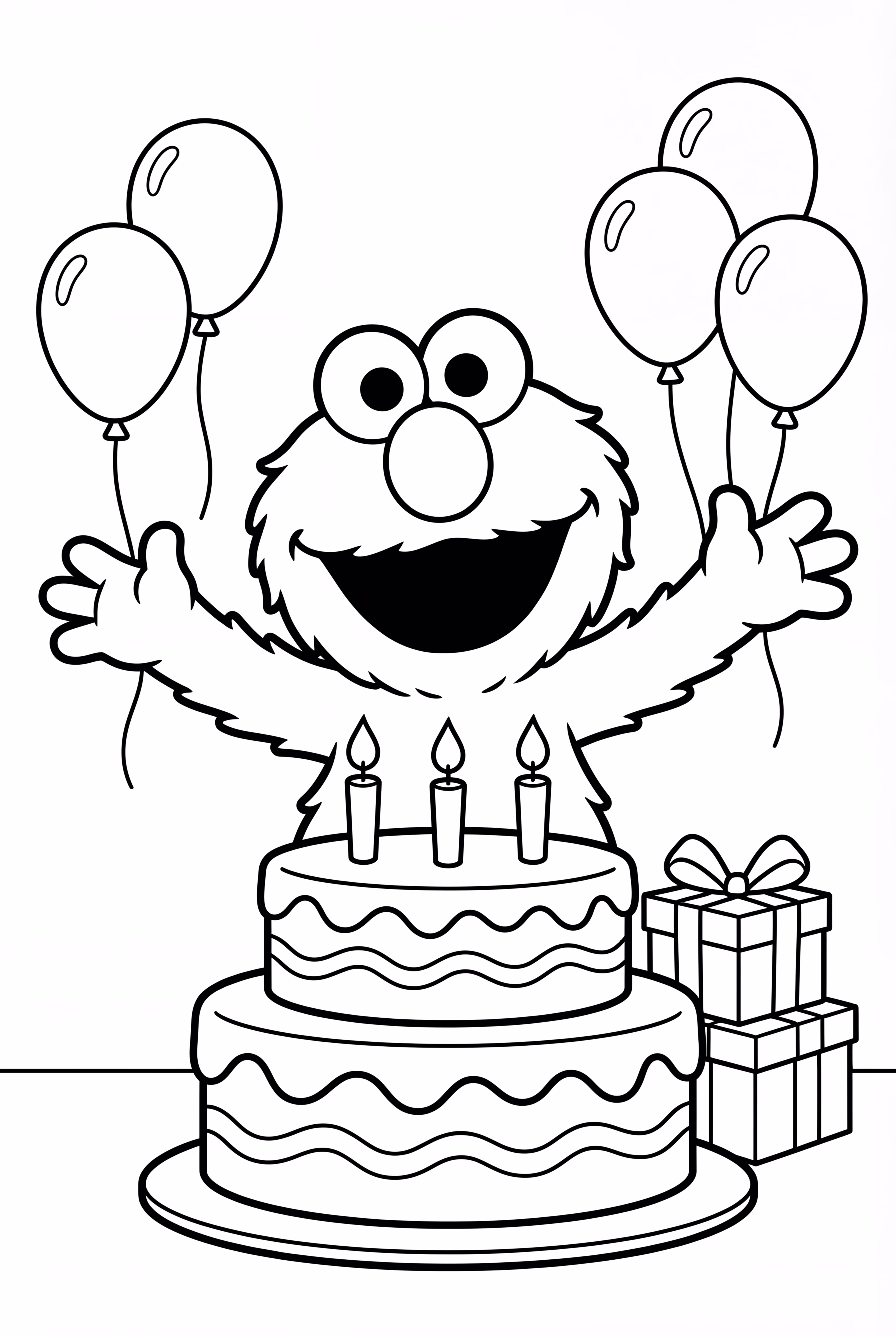 Elmo’s Birthday Cake With Candles