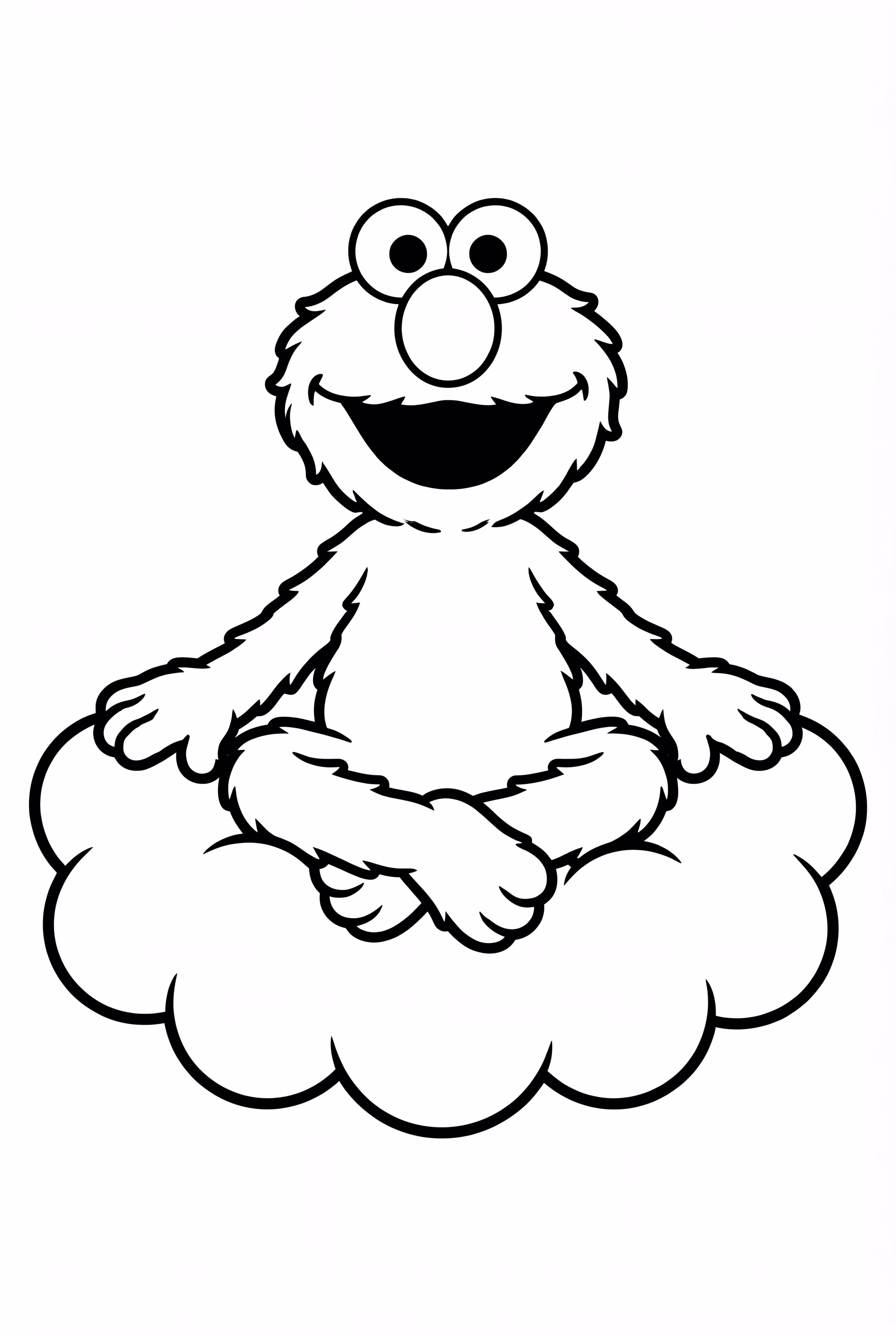 Elmo Sitting On A Cloud