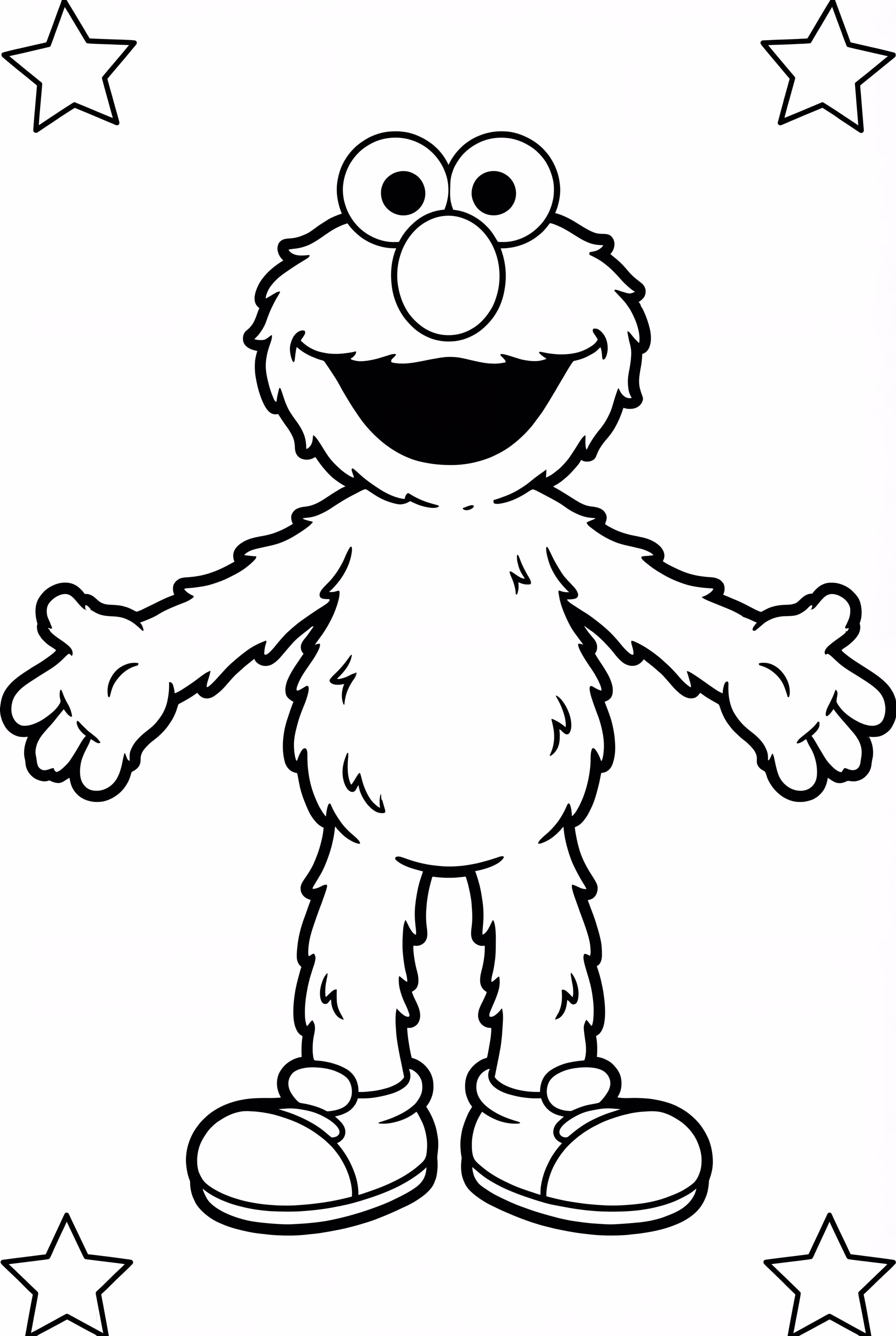 Elmo Smiling With Stars