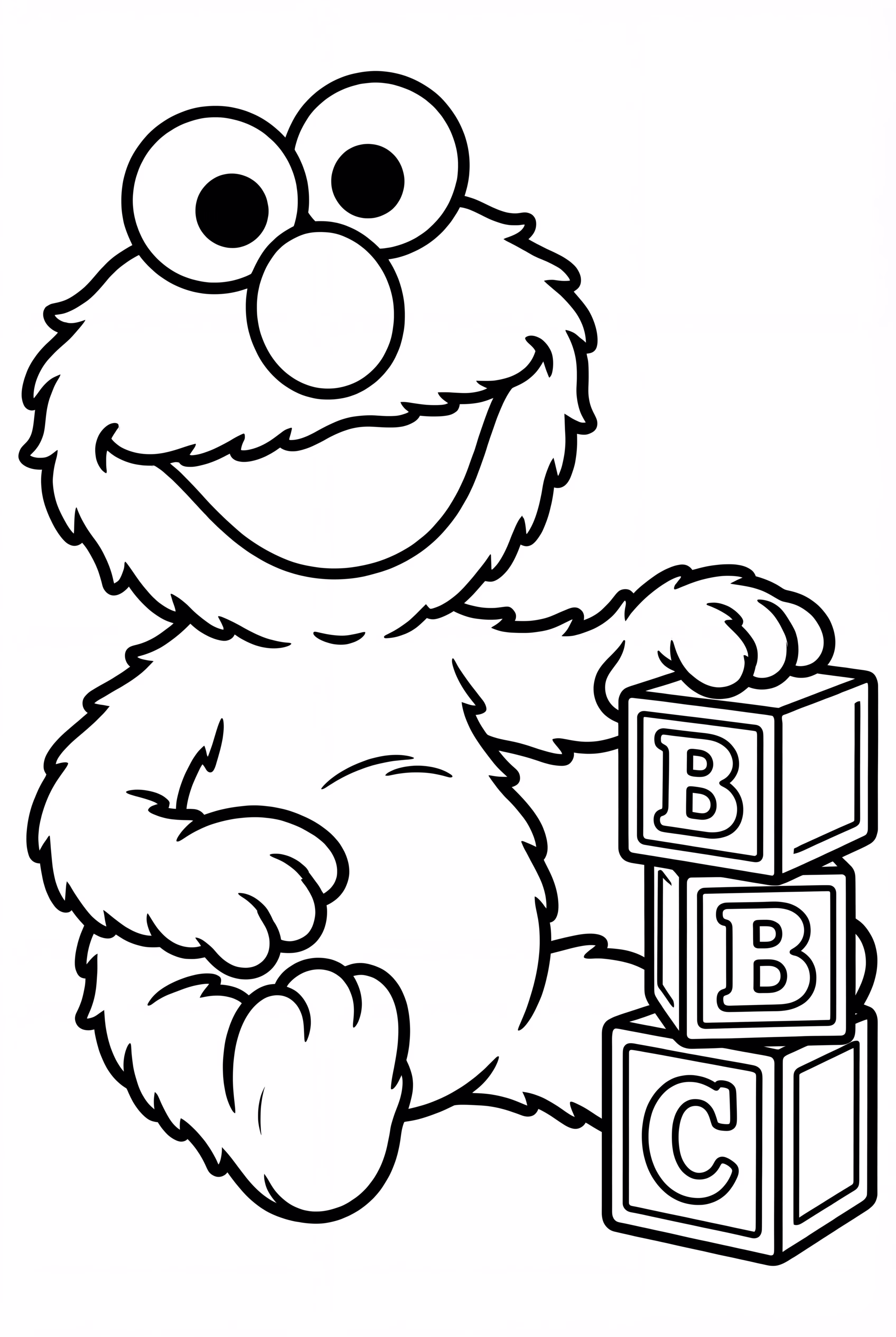 Elmo With Alphabet Blocks