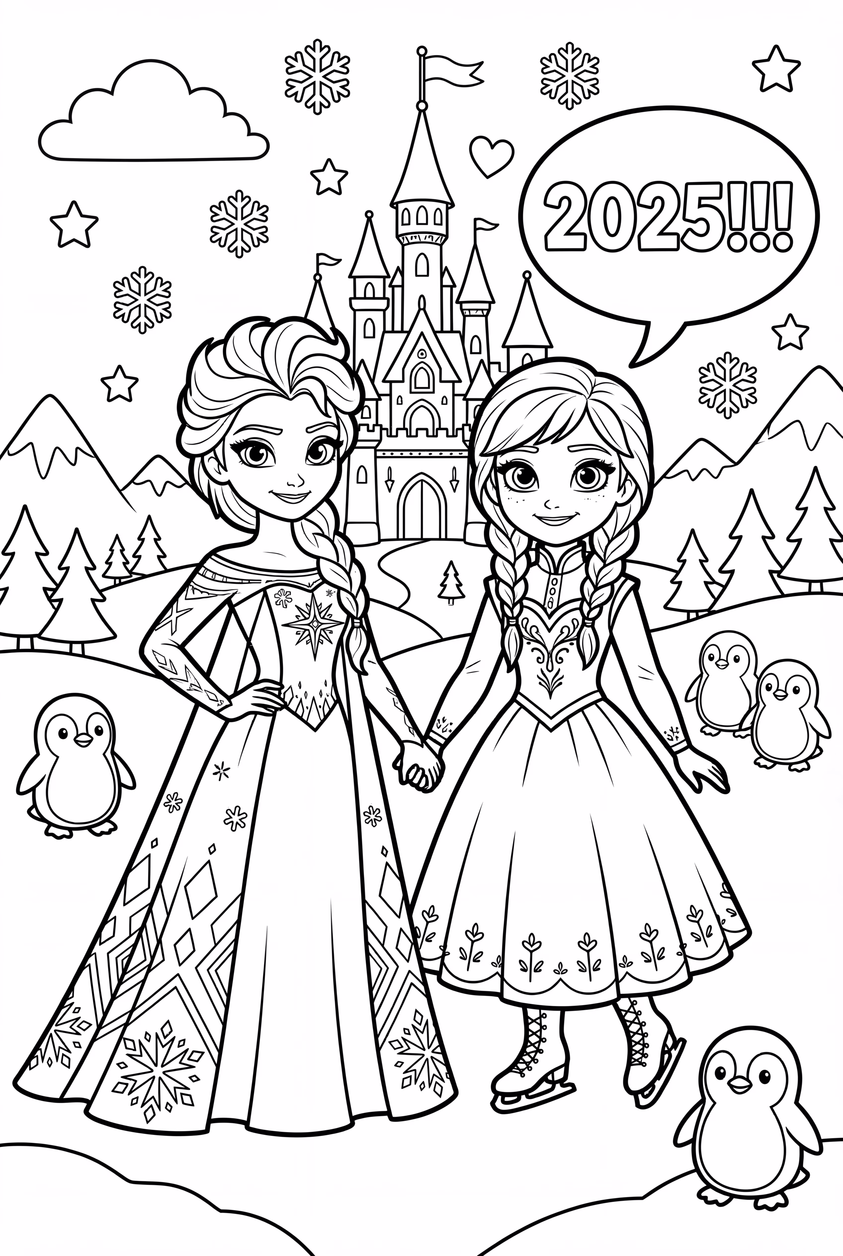 Elsa and Anna celebrate 2025