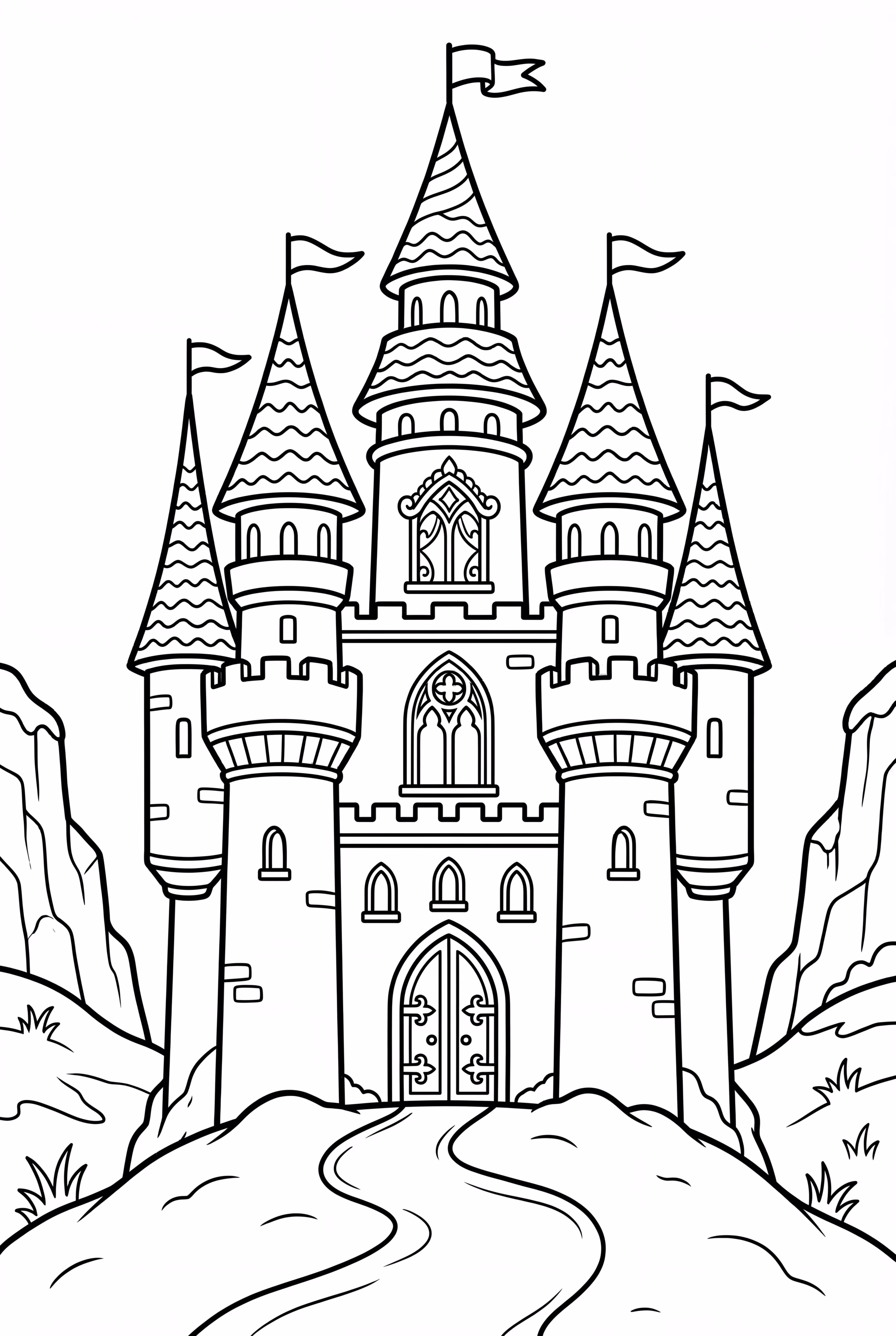 Château d'Elsa Entouré de Neige