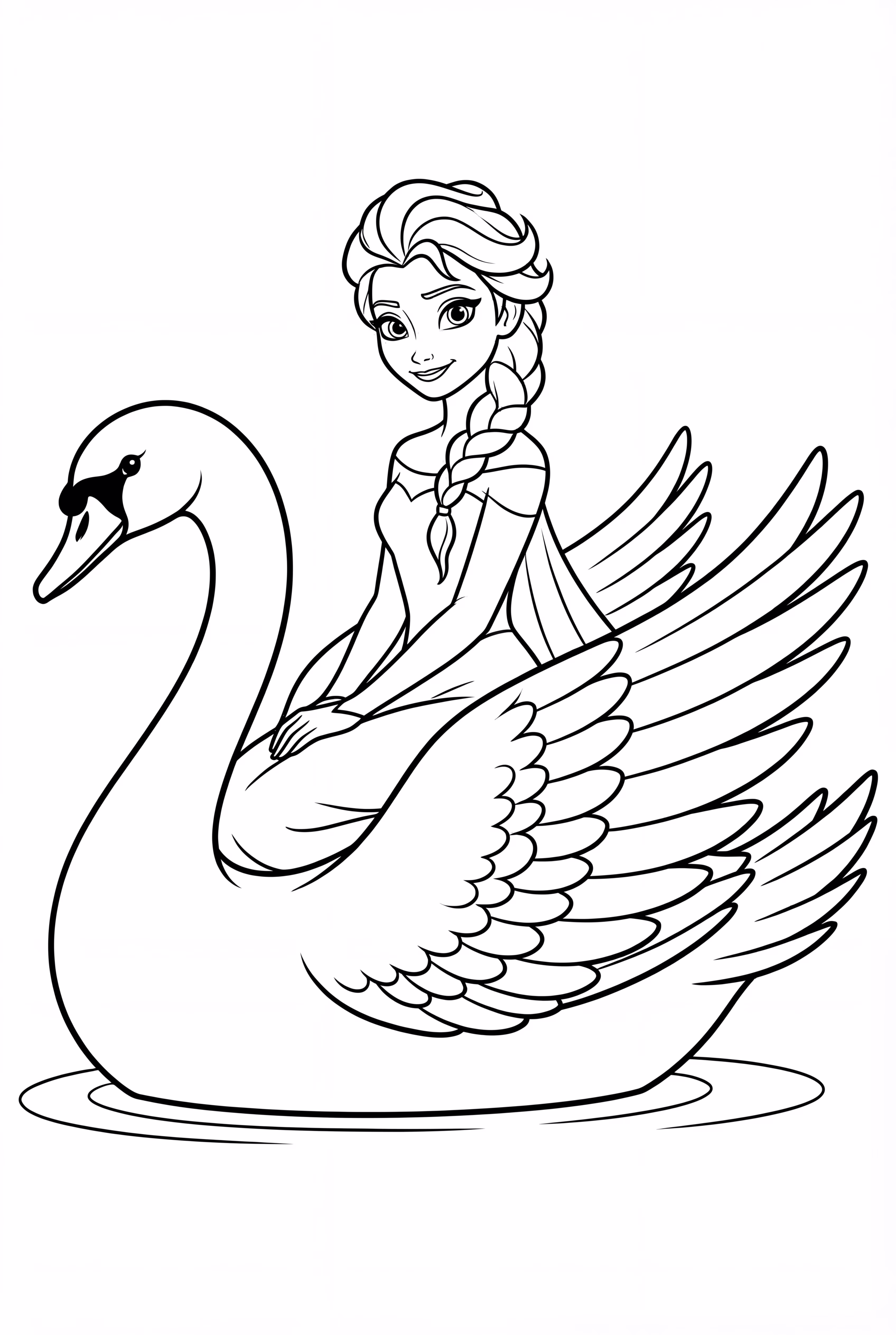 Elsa Riding a Ice Swan