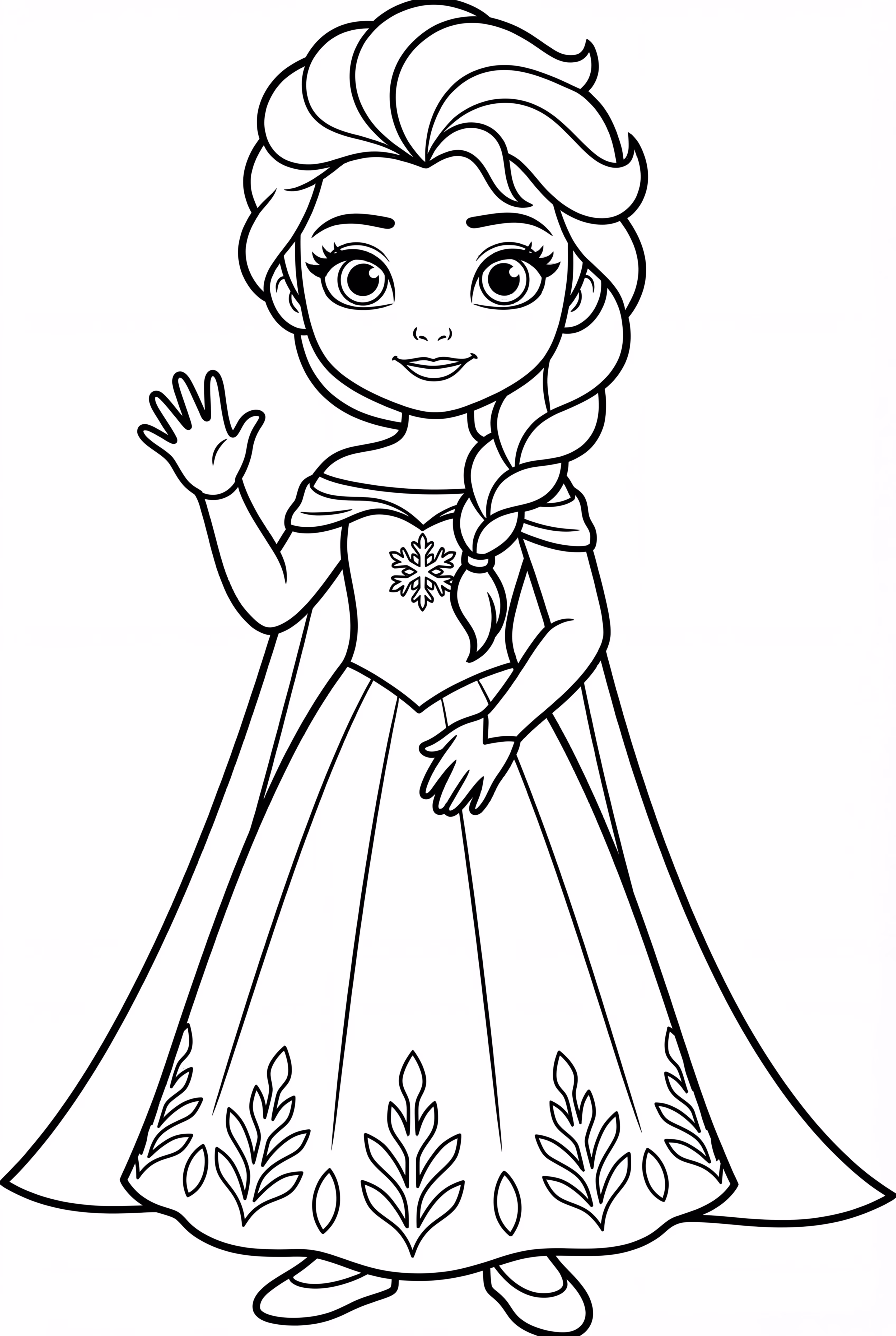 Elsa Waving in Ice Princess Gown