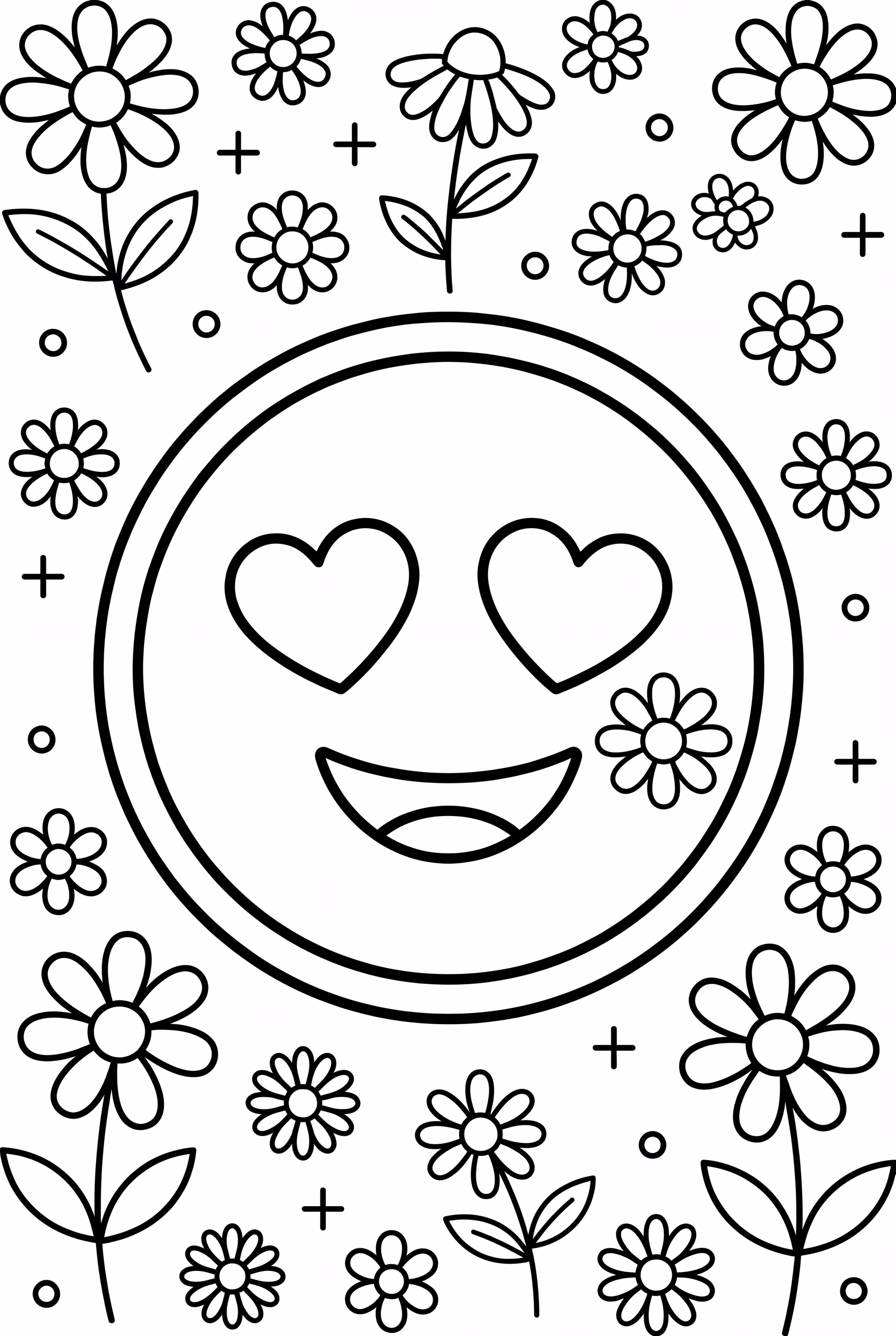 Emoji Surrounded by Flowers