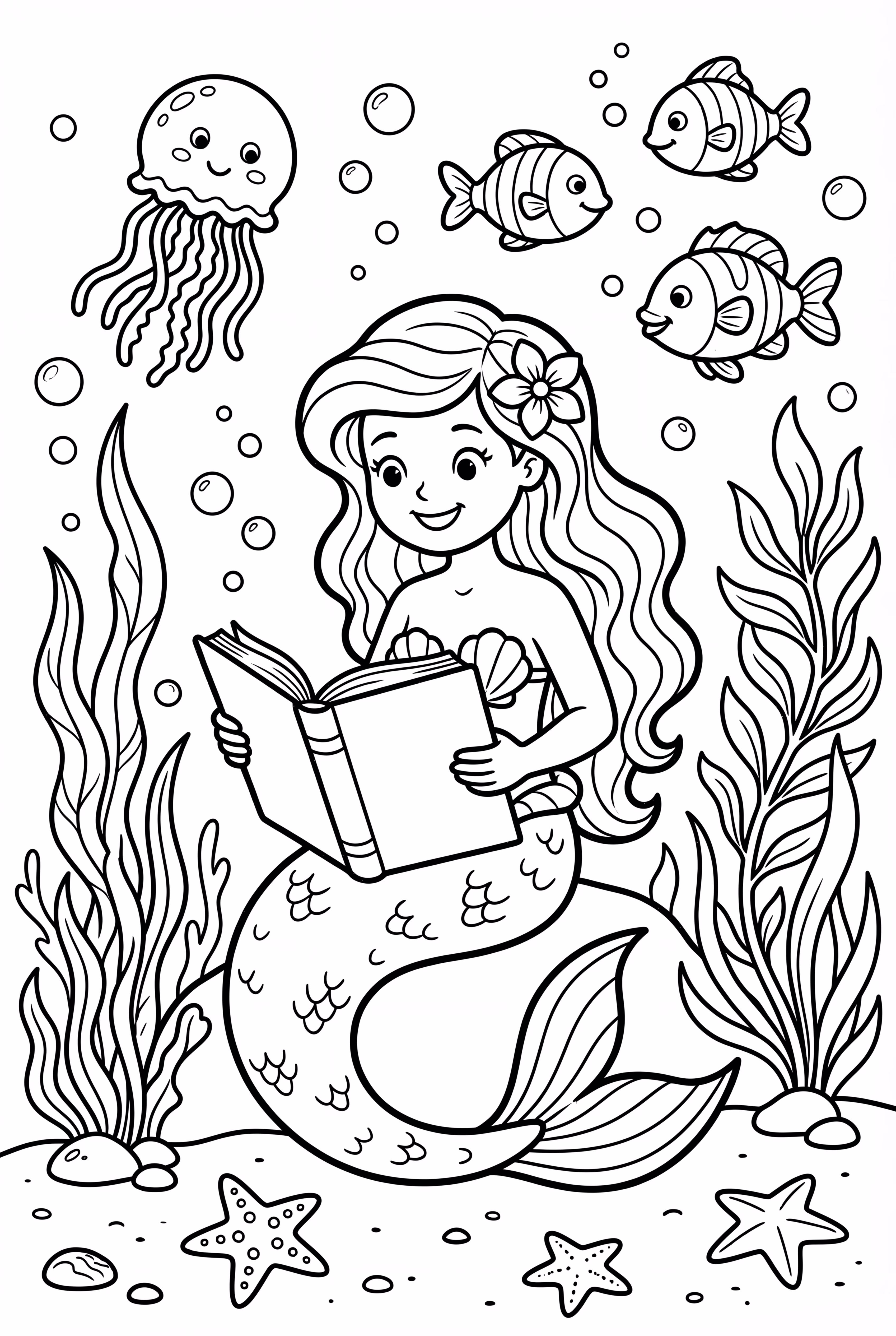 Enchanted Mermaid Garden with Glowing Fish