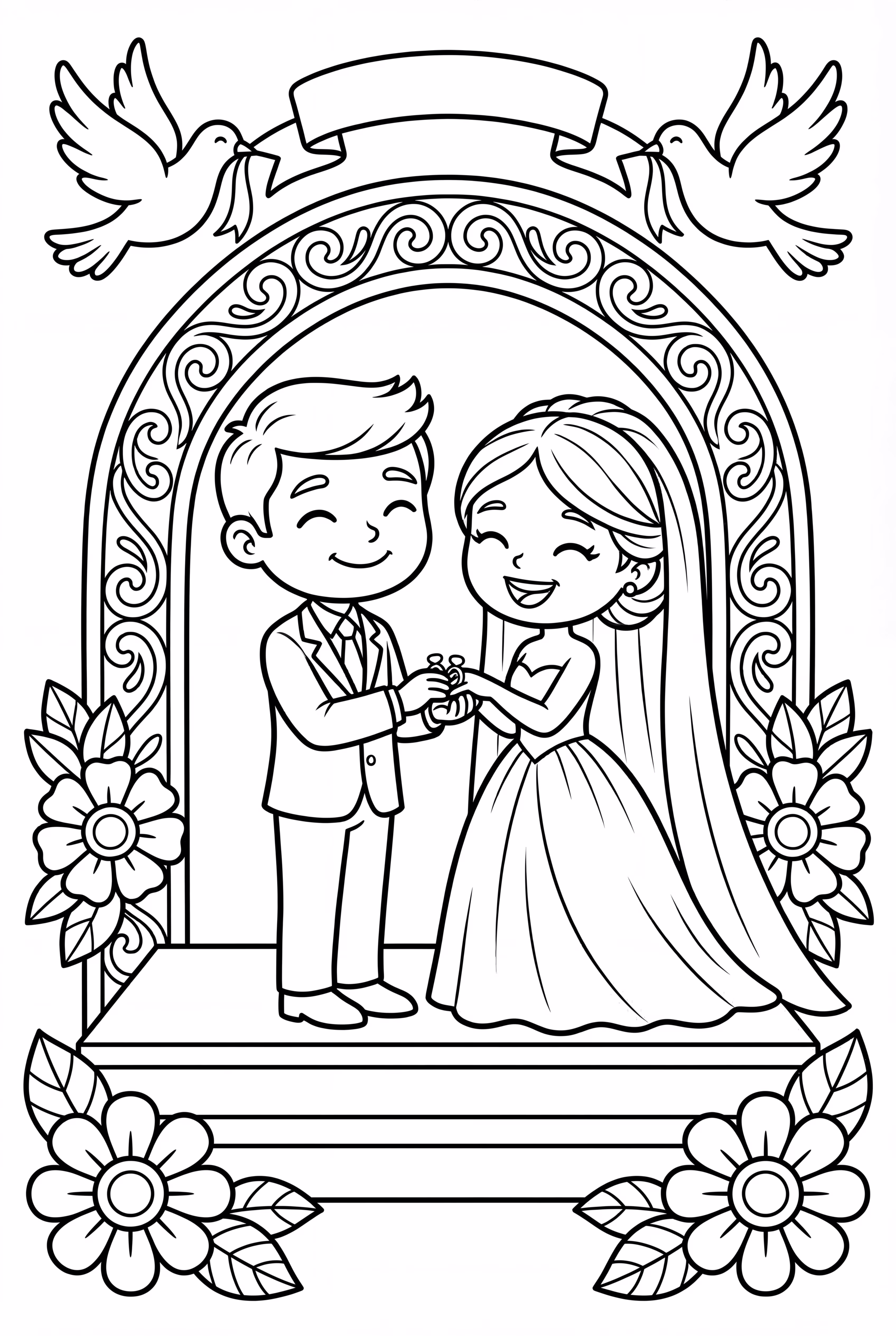 Exchanging Rings At The Wedding Altar