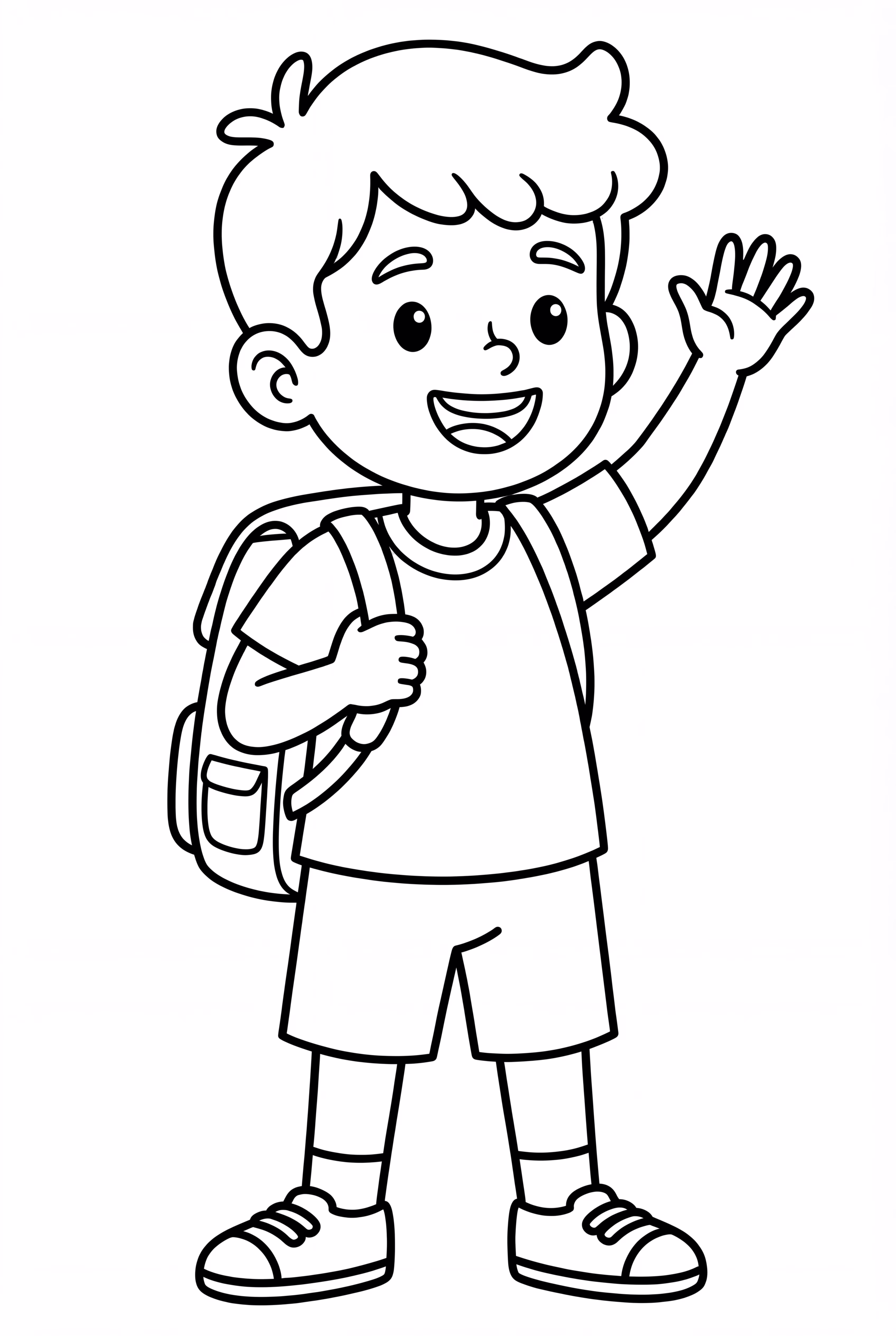 첫 등교일에 신난 아이