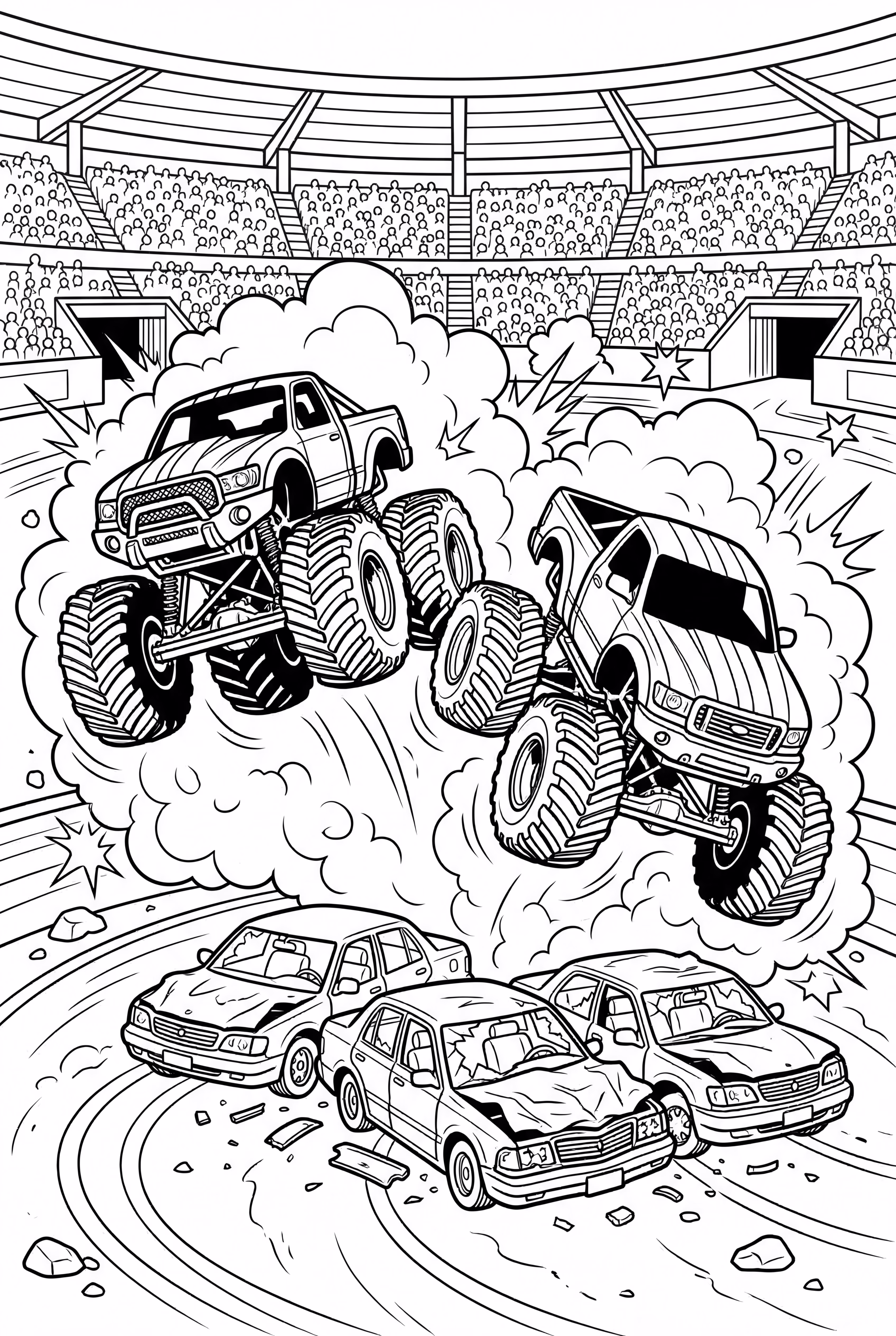 Explosive Monster Jam Multi-Car Crush