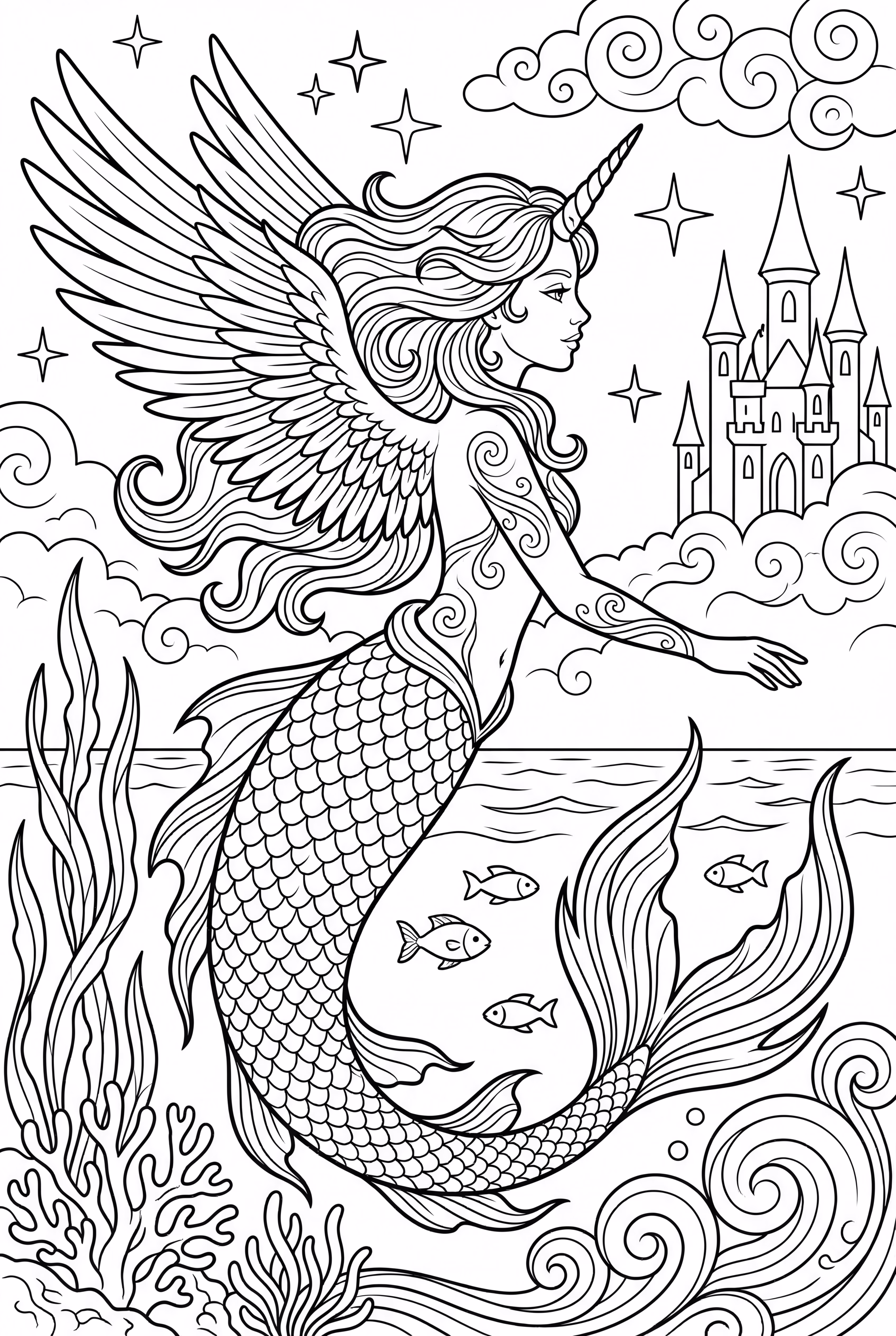 Fairy Mermaid Unicorn Hybrid Flying