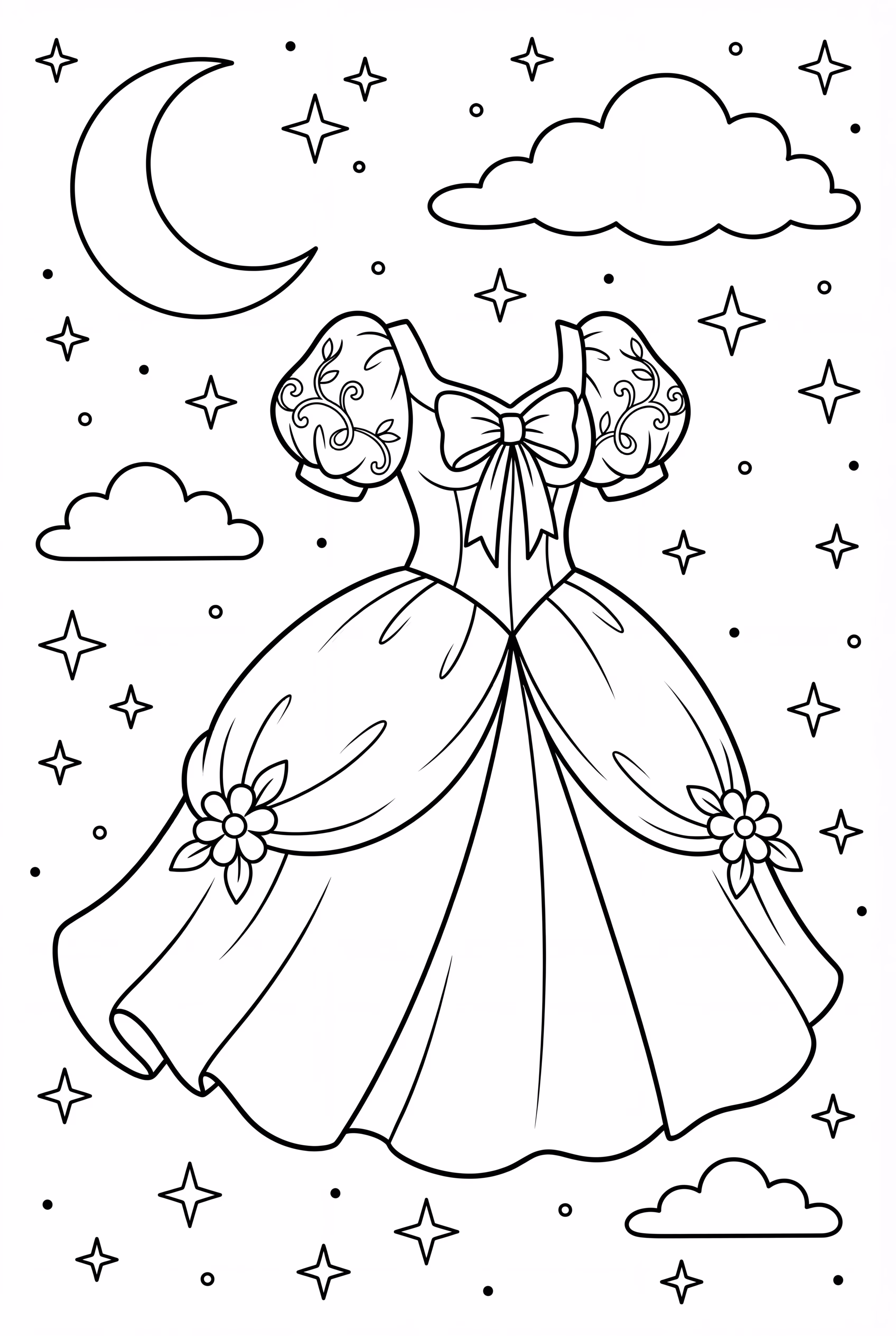 Fairy Tale Dress Floating in Moonlight
