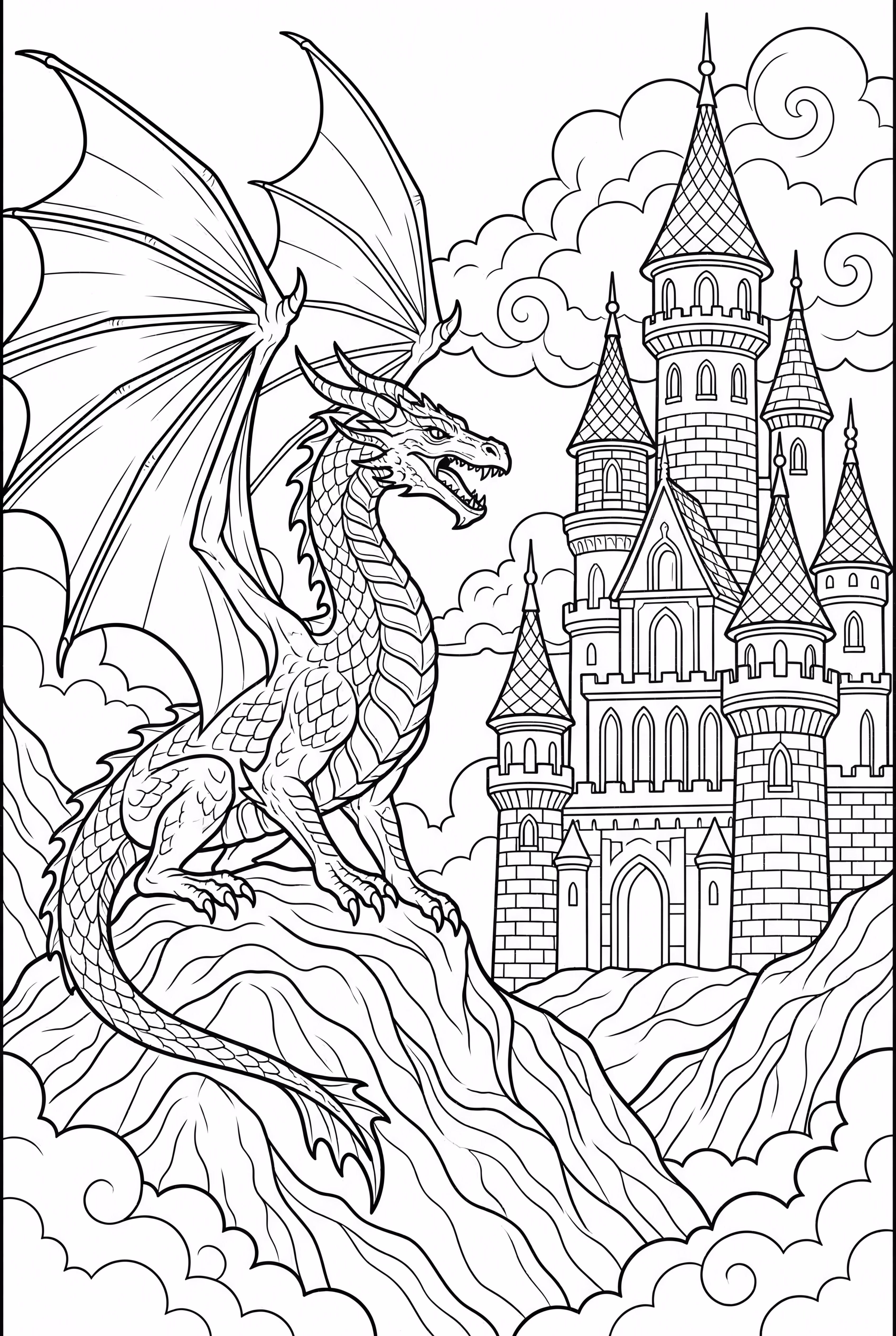 童话城堡与龙守卫