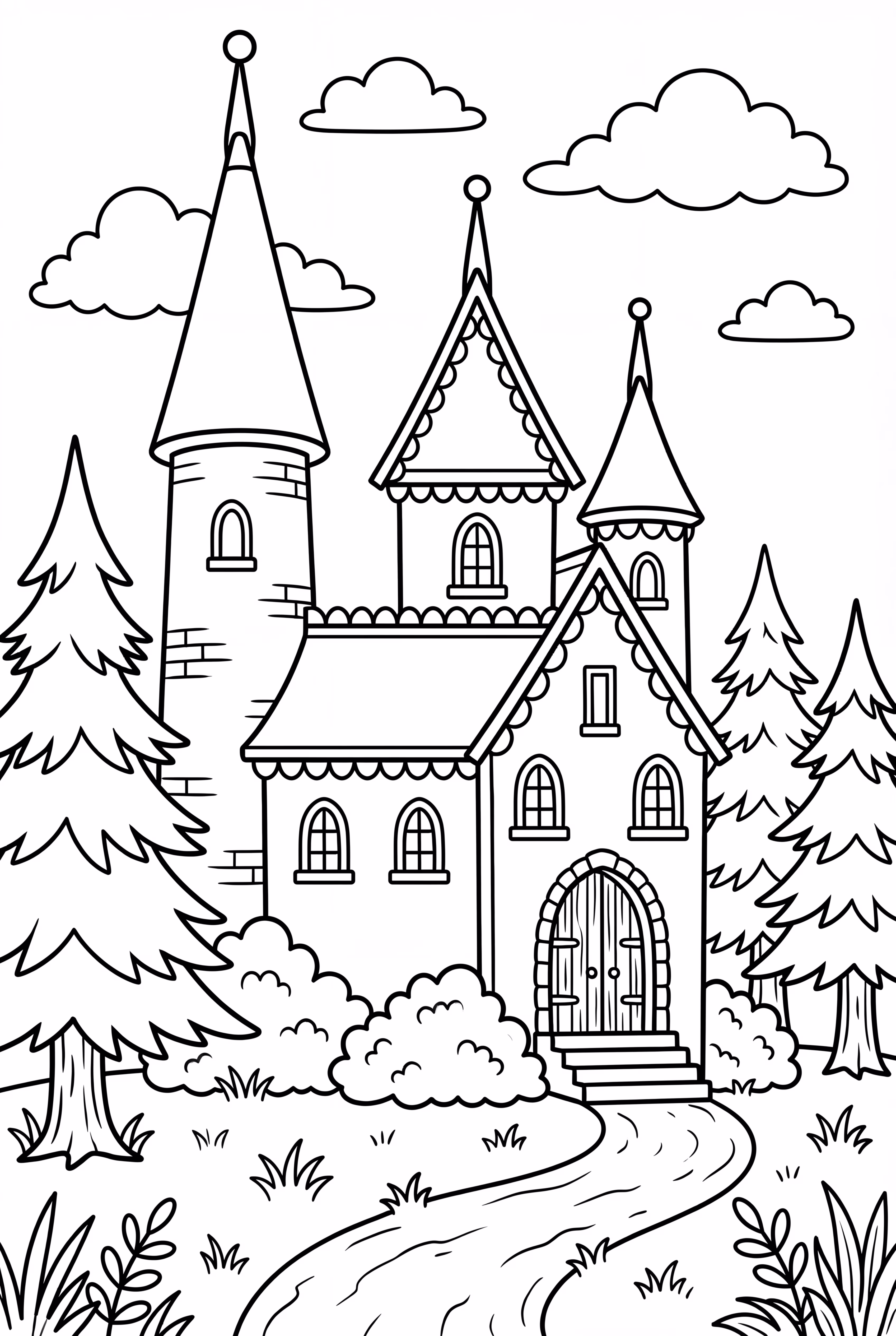 Château de conte de fées Forêt enchantée