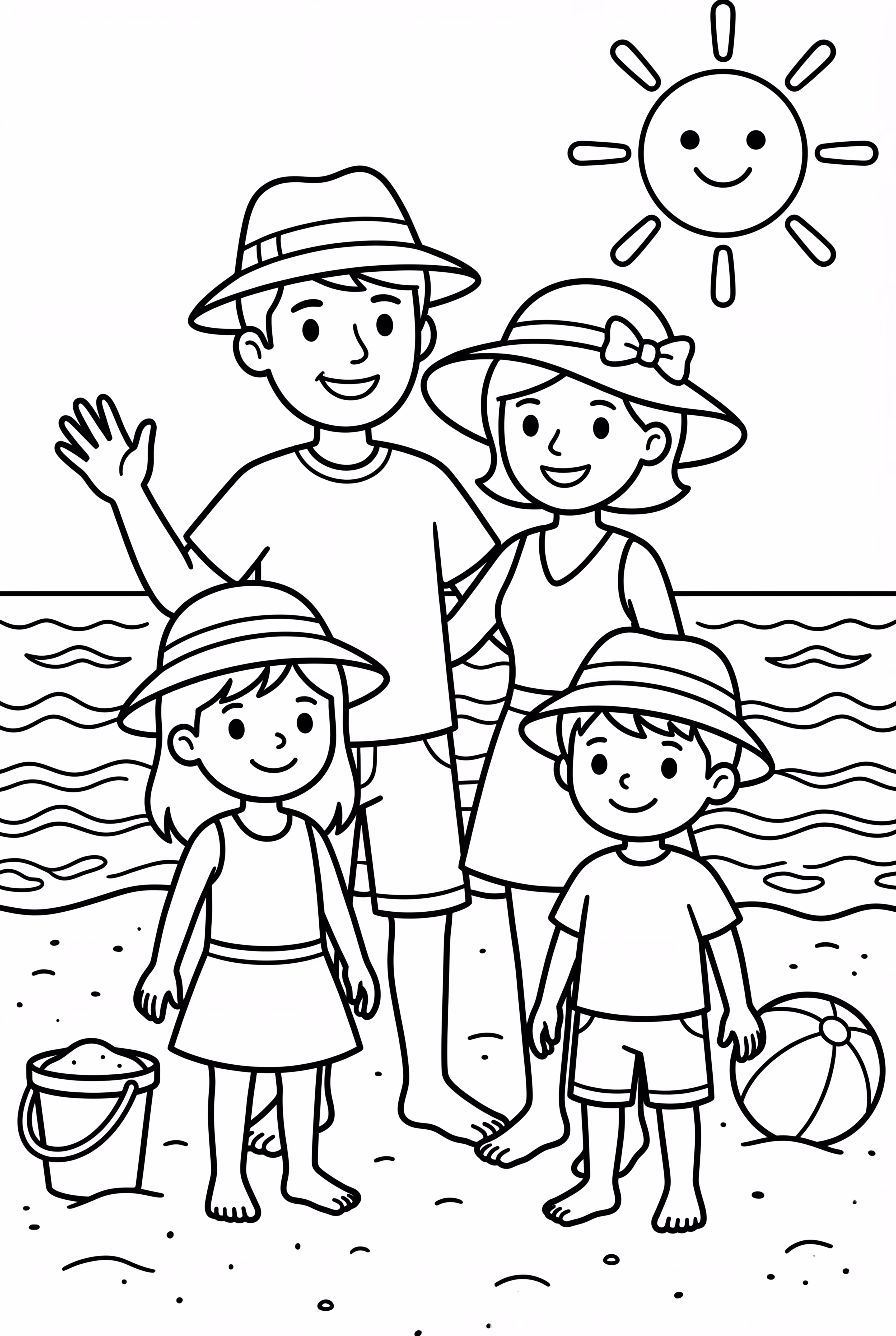 Family At A Summer Beach