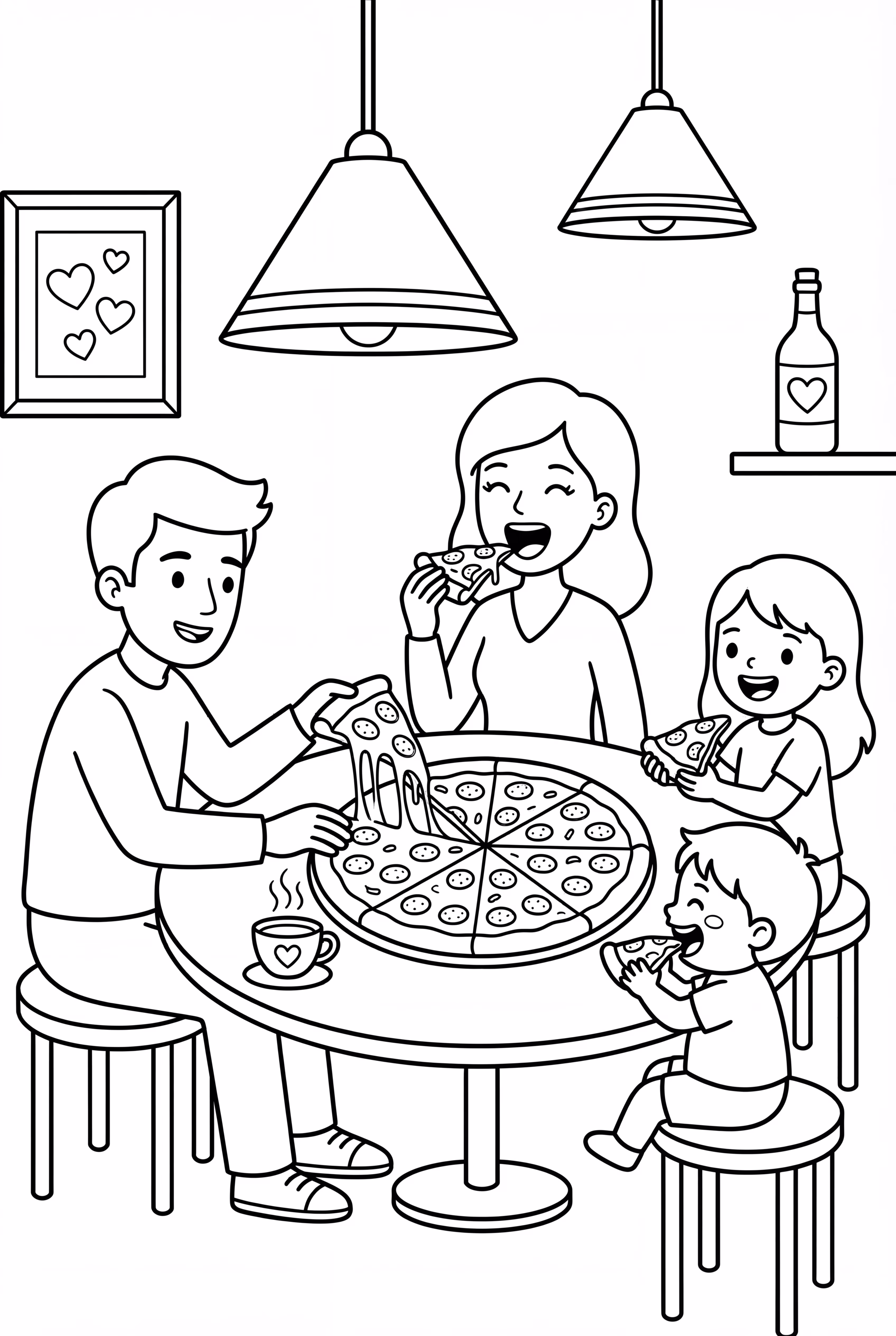 Family Eating Pizza Together-2