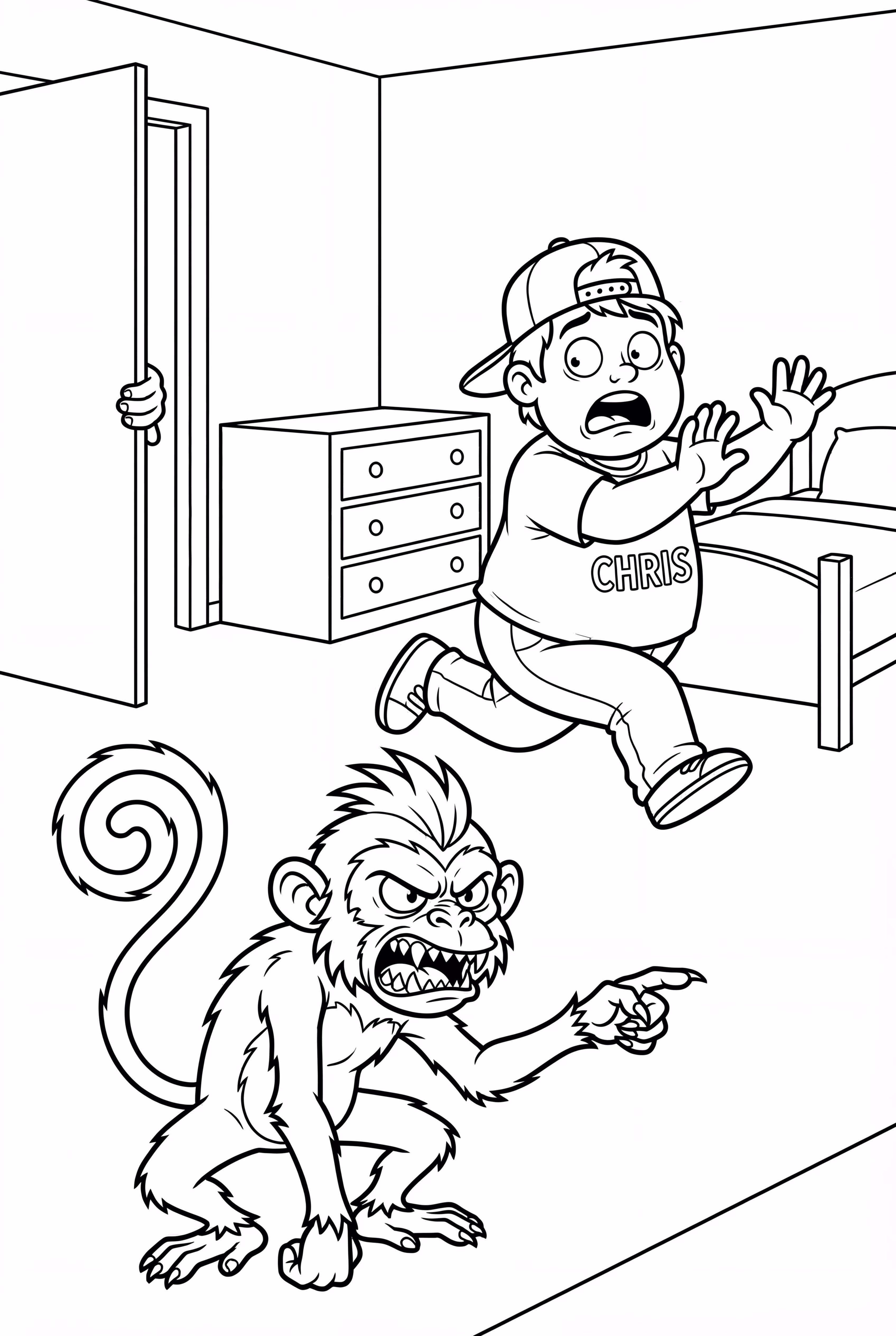 Family Guy Chris Chasing the Evil Monkey