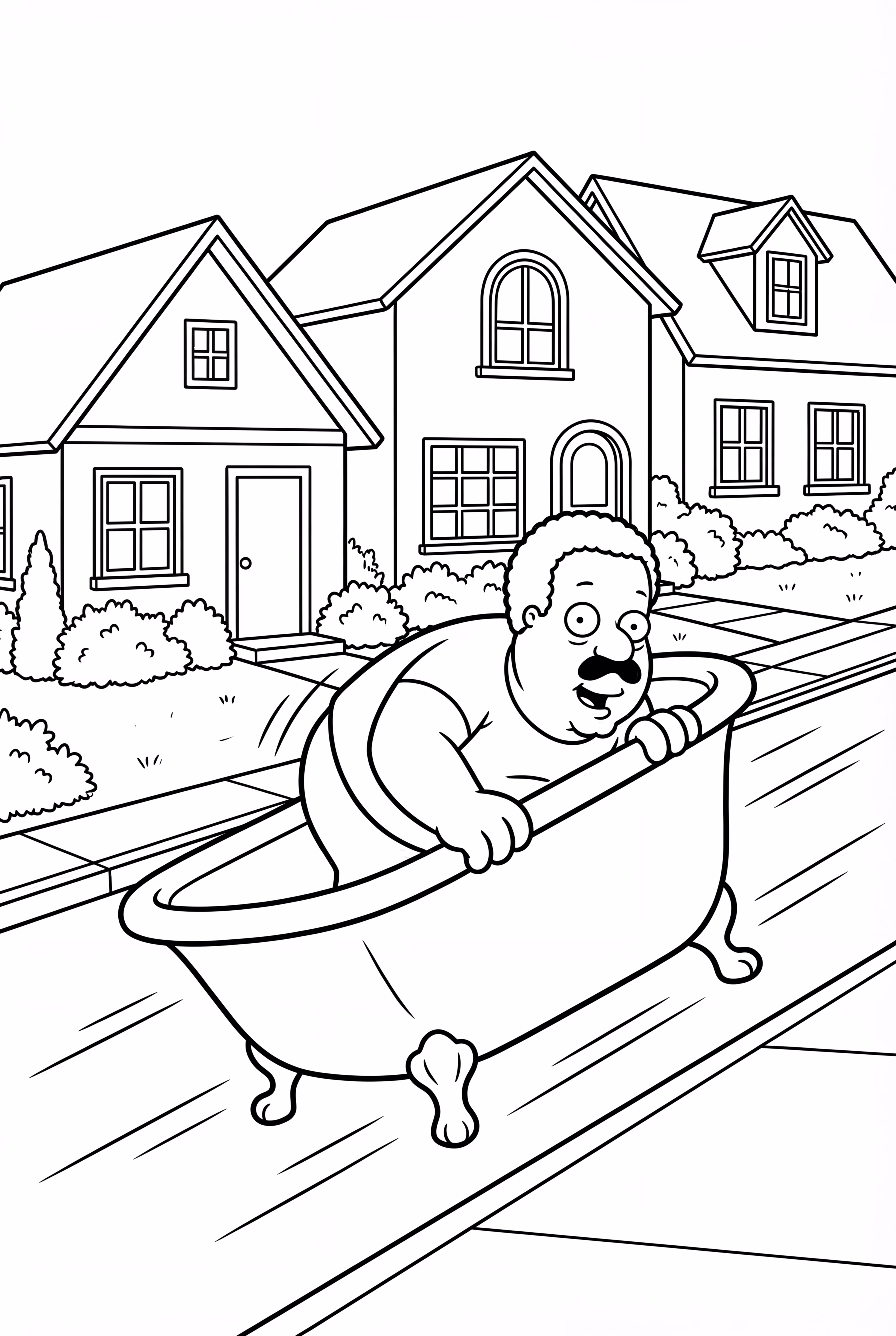 Family Guy Cleveland dans sa baignoire en glissade