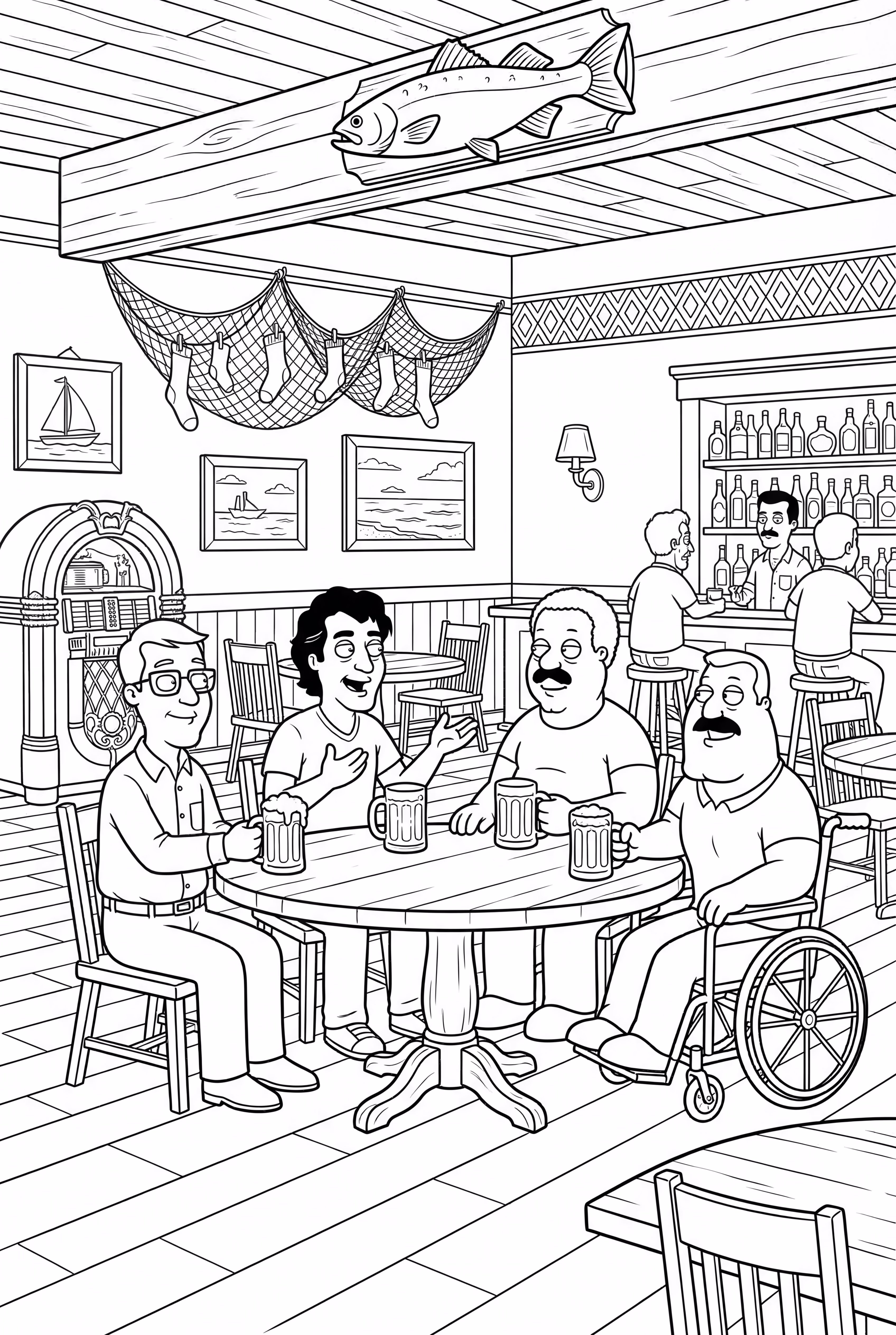 Family Guy Scène Intérieure Détaillée du Drunken Clam
