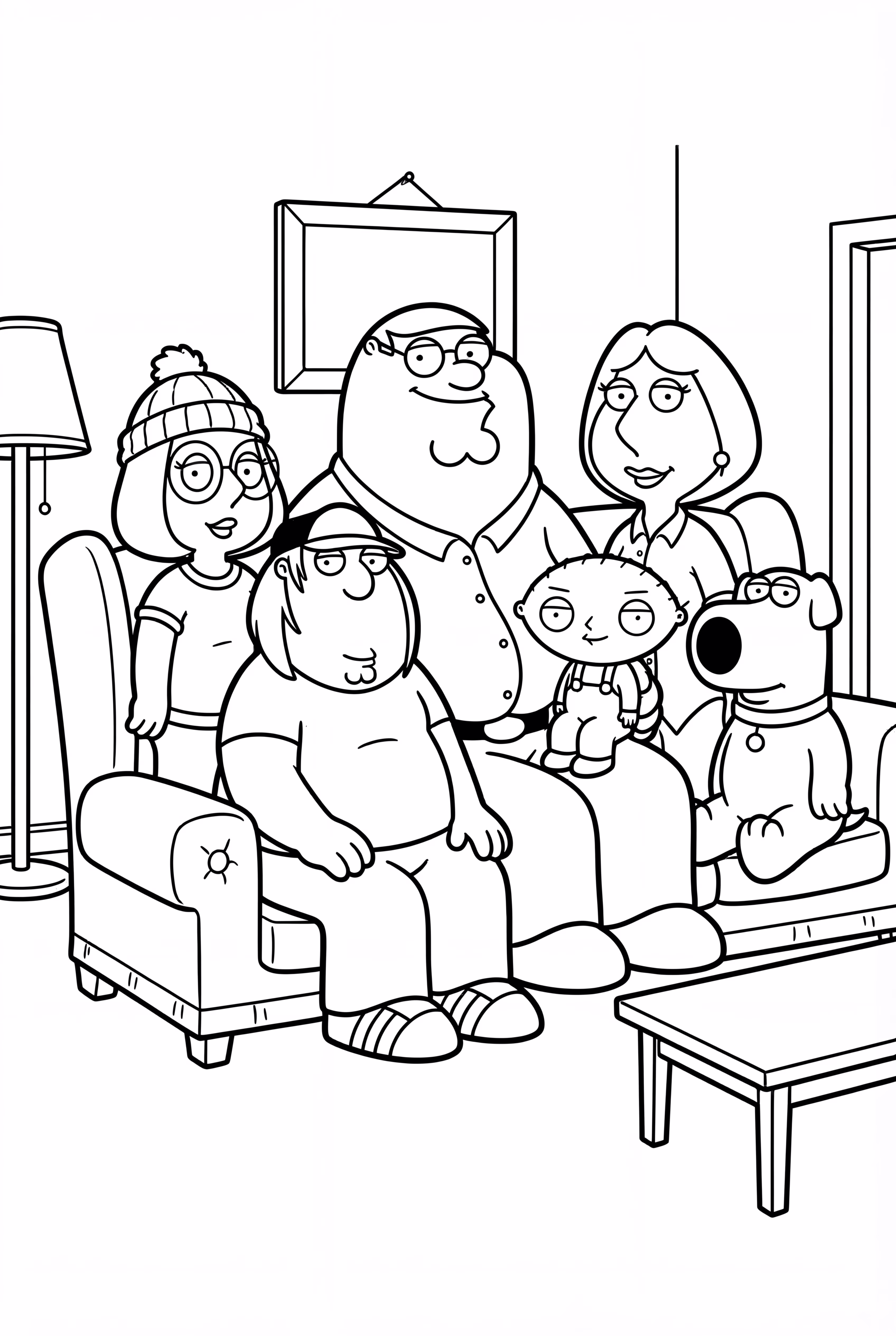 Family Guy Griffins on the Couch