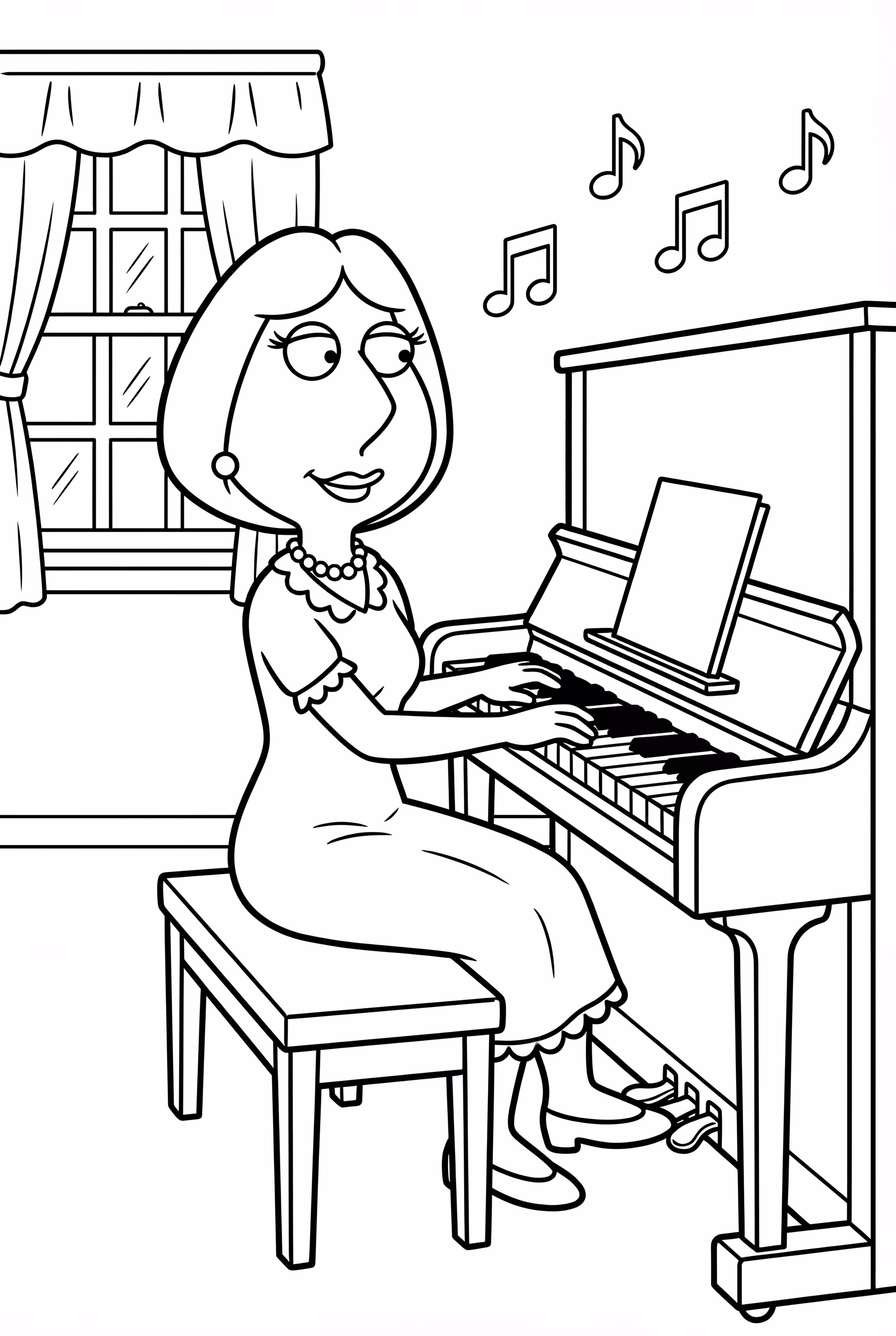 Lois de Family Guy jouant du piano