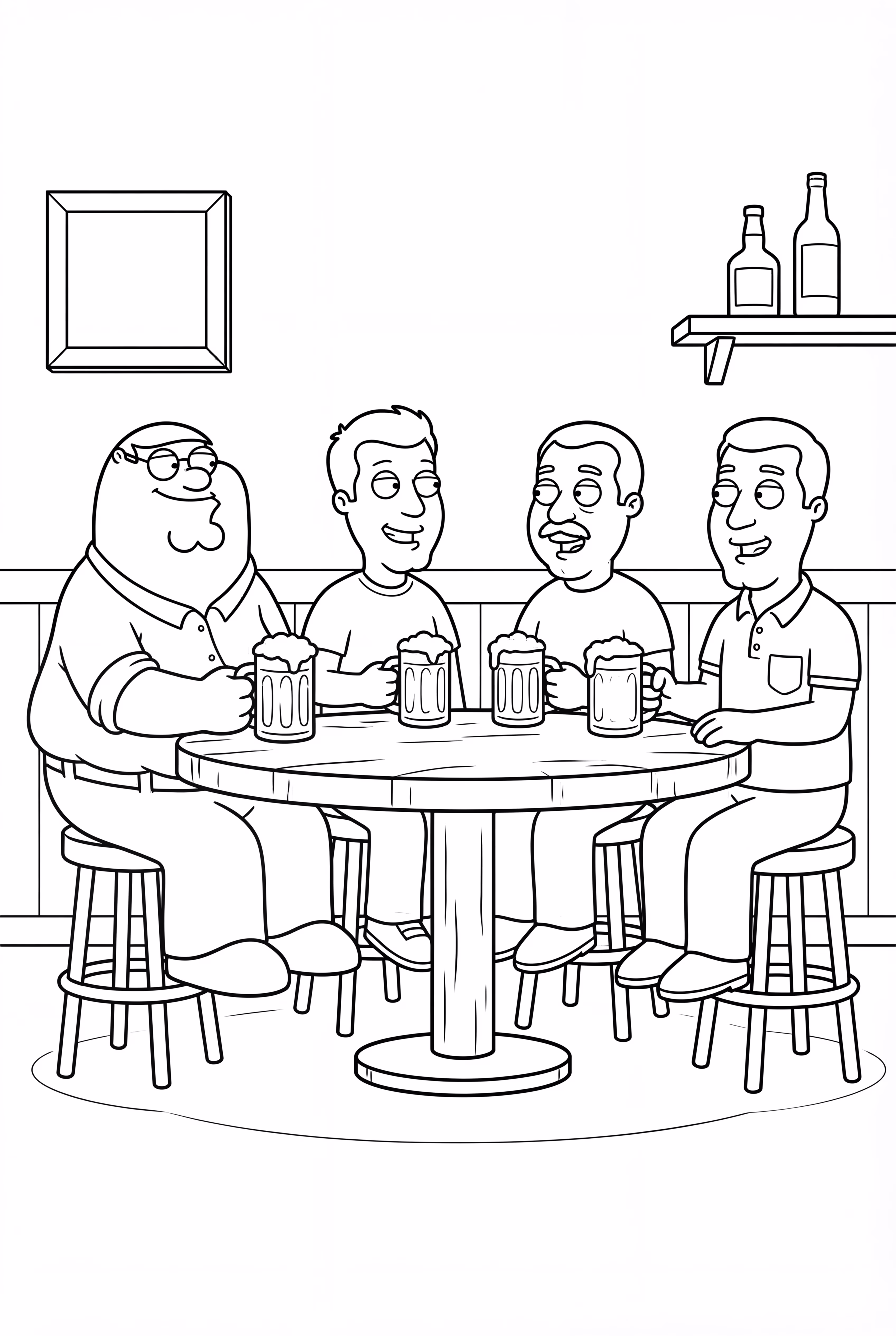 Family Guy Peter et ses amis au Drunken Clam