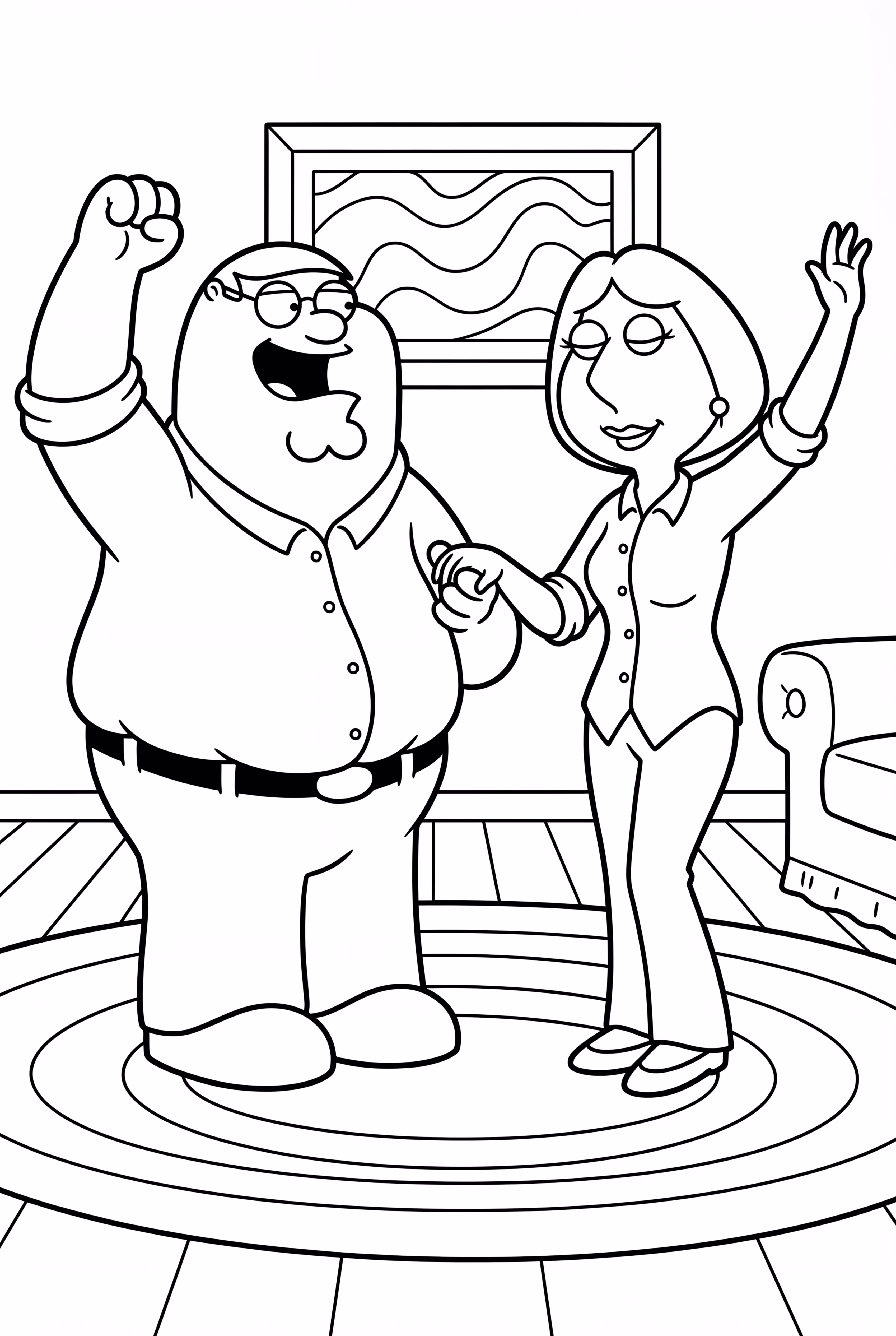 Peter et Lois de Family Guy en train de danser