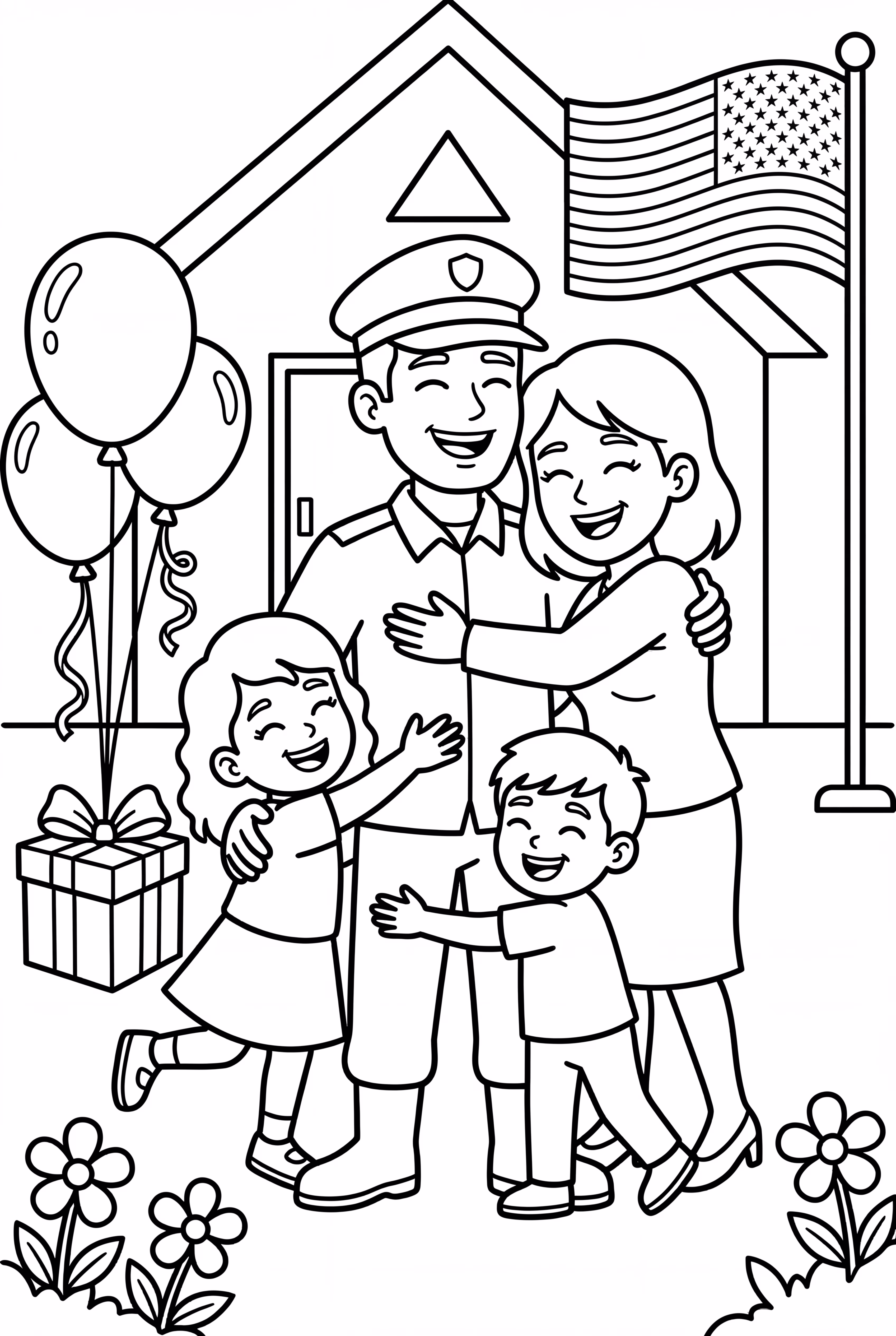 Family Welcoming Home A Soldier On Veterans Day