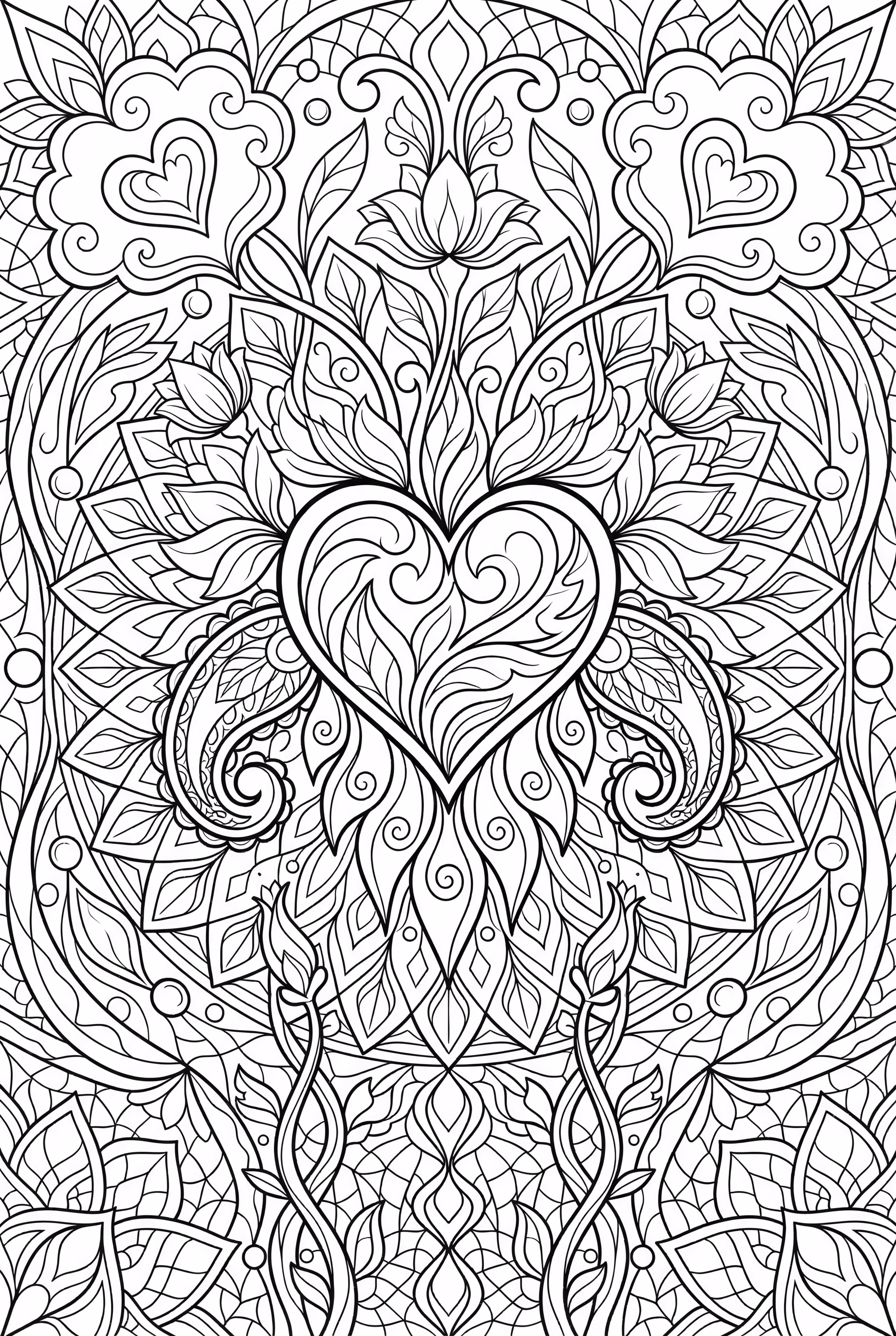 Conception de Mandala de Cœur Élégant