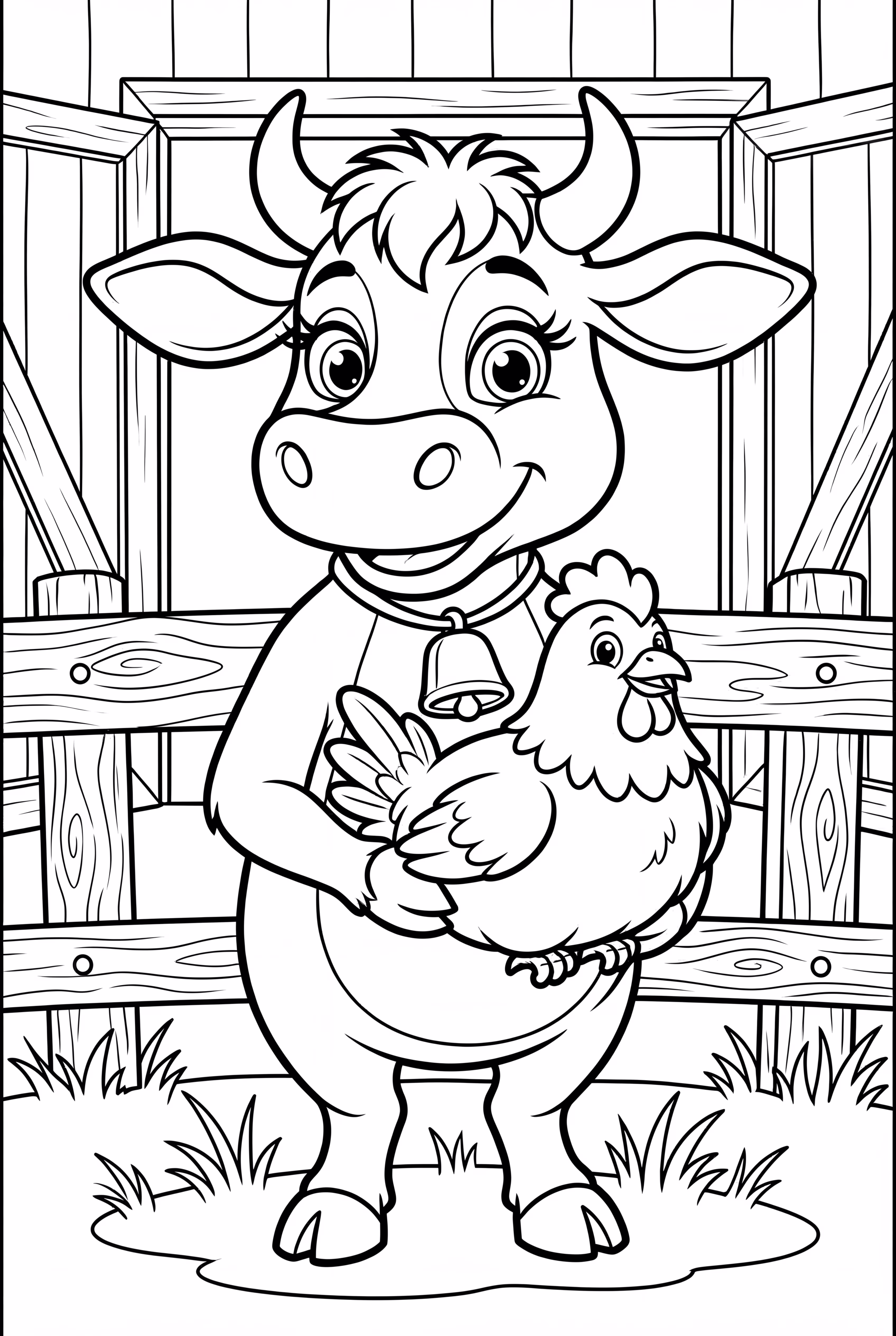 Farm Animals Eating at the Barn