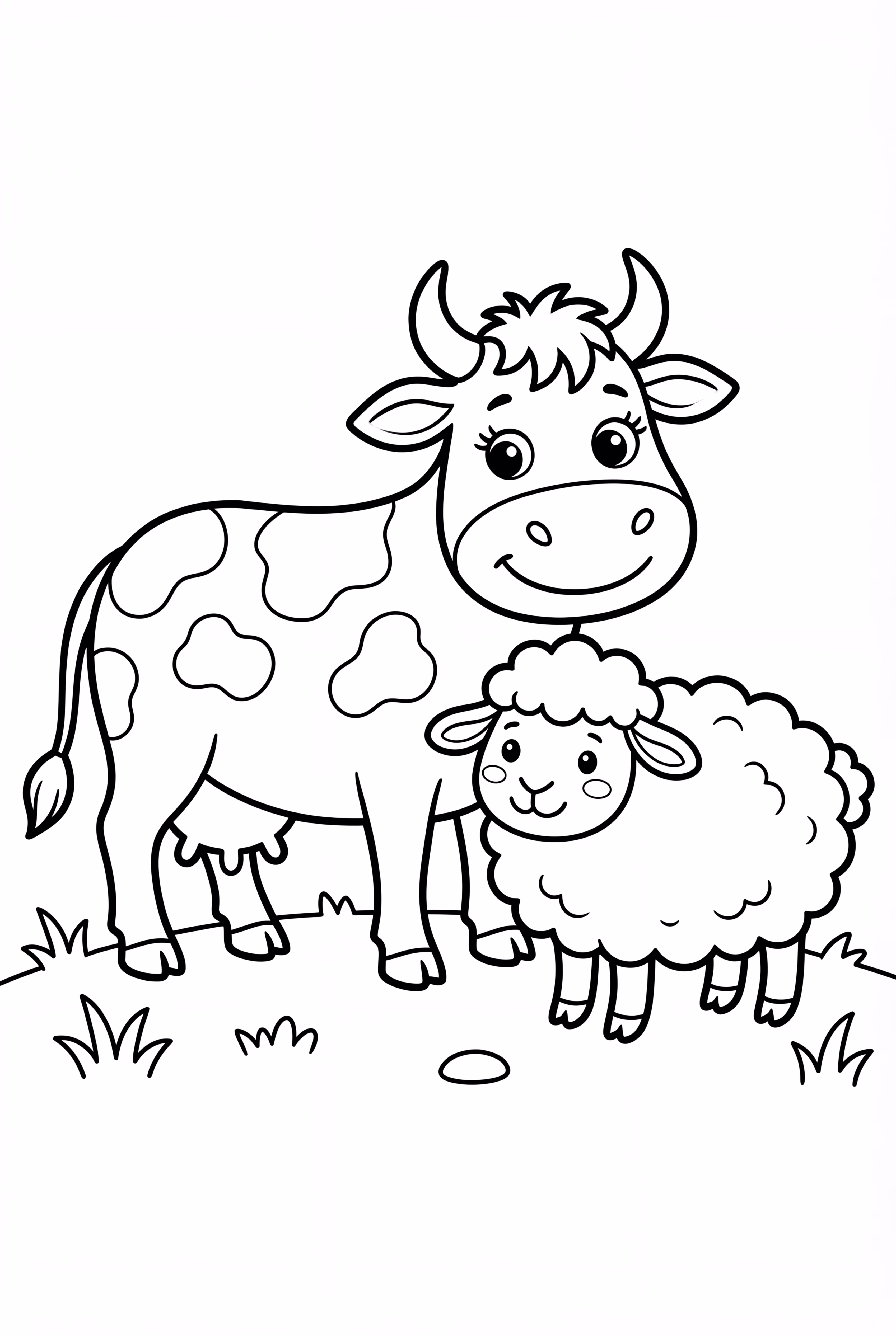 Farm Animals in a Sunny Pasture