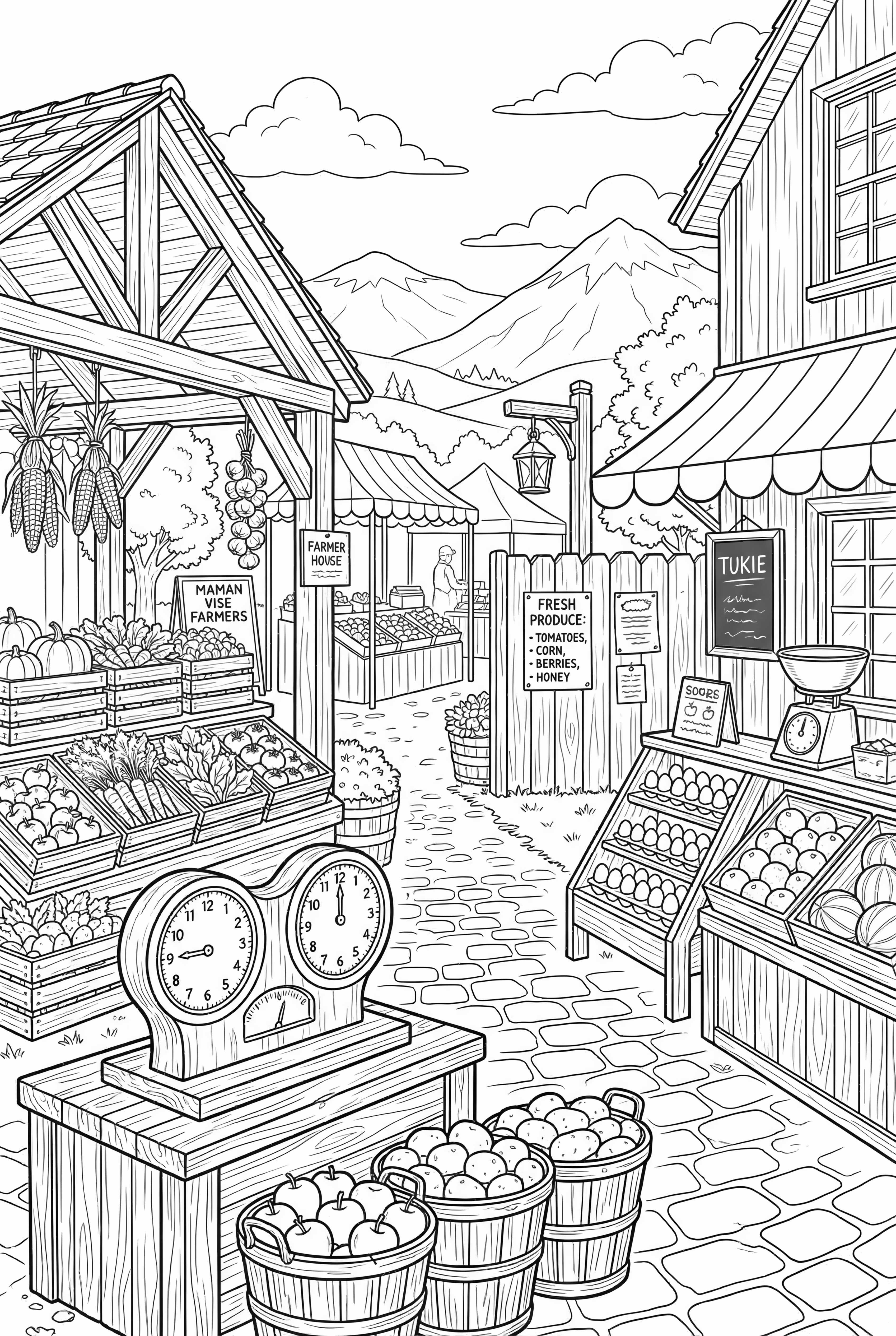 Mercado de Agricultores Lleno de Productos Frescos