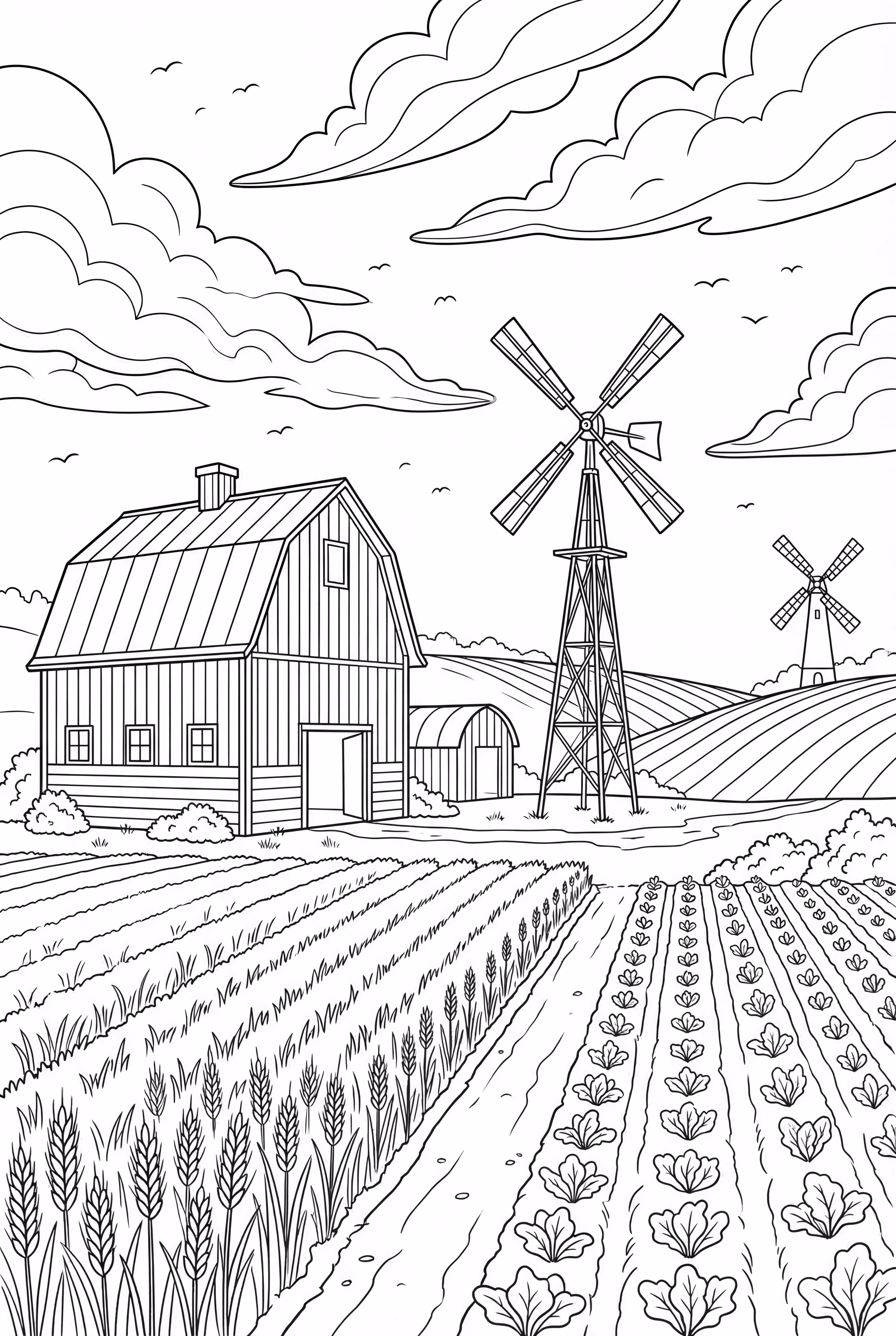 Farmhouse Surrounded by Fields