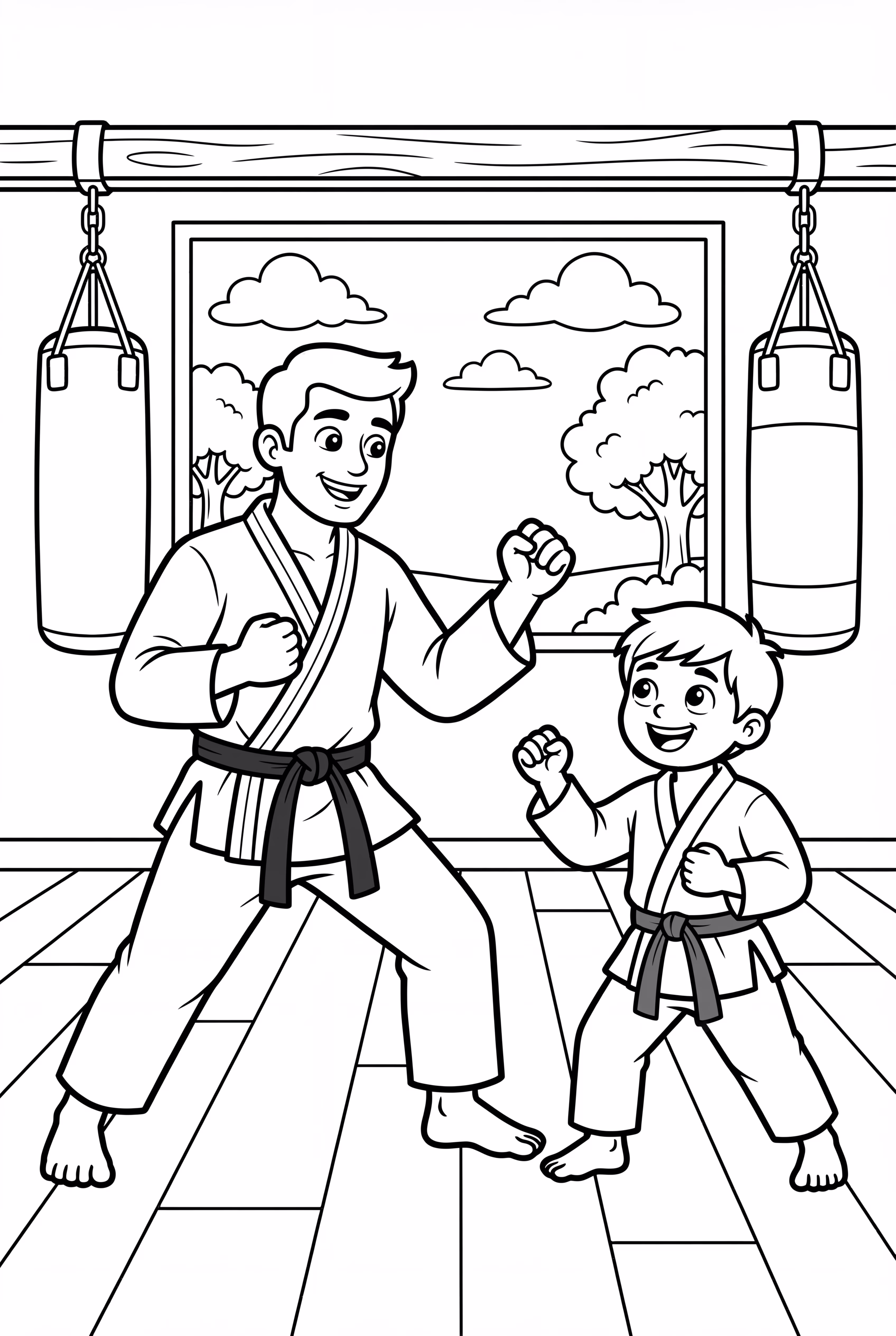 Sessão de Prática de Karatê no Dia dos Pais