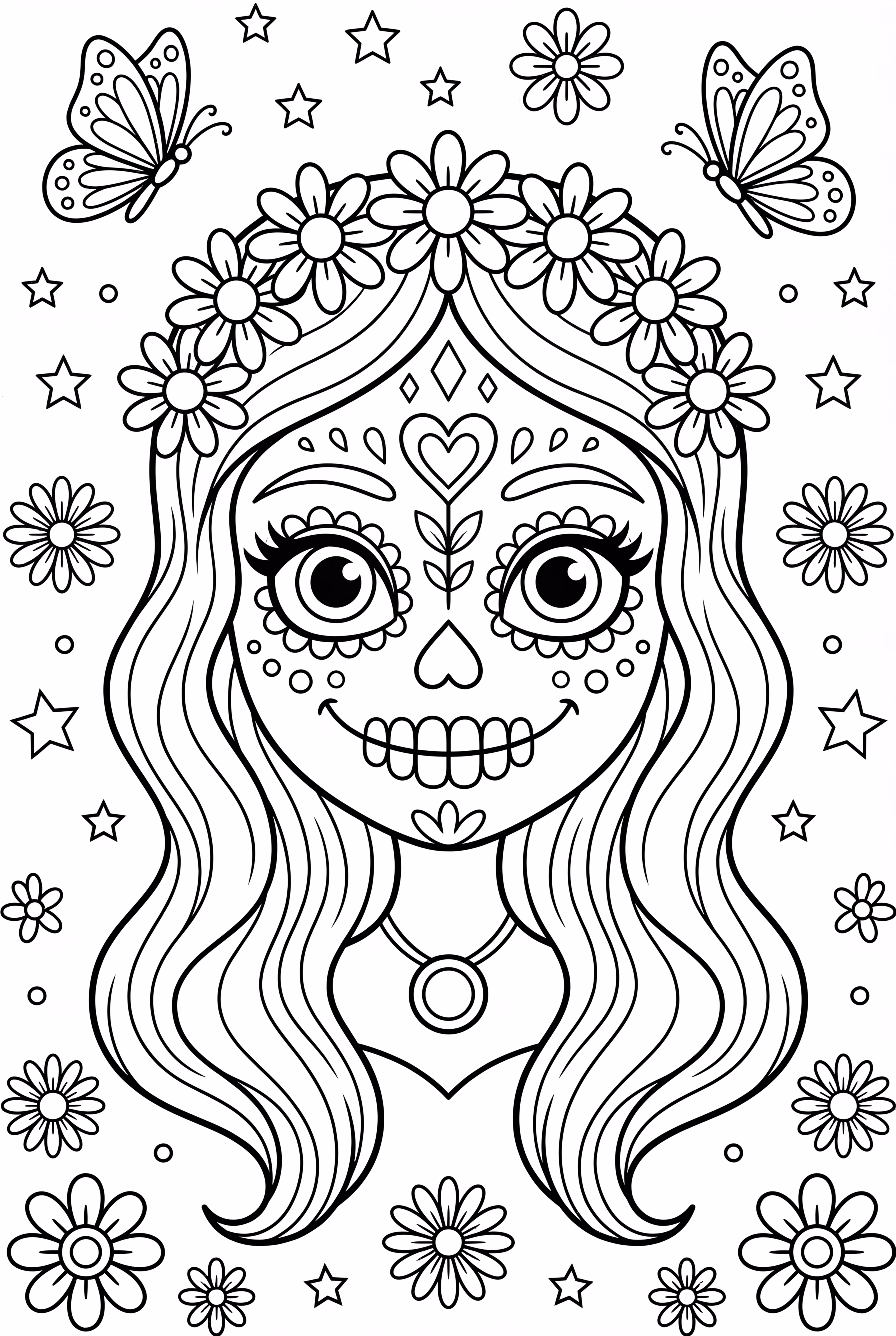 Female sugar skull makeup