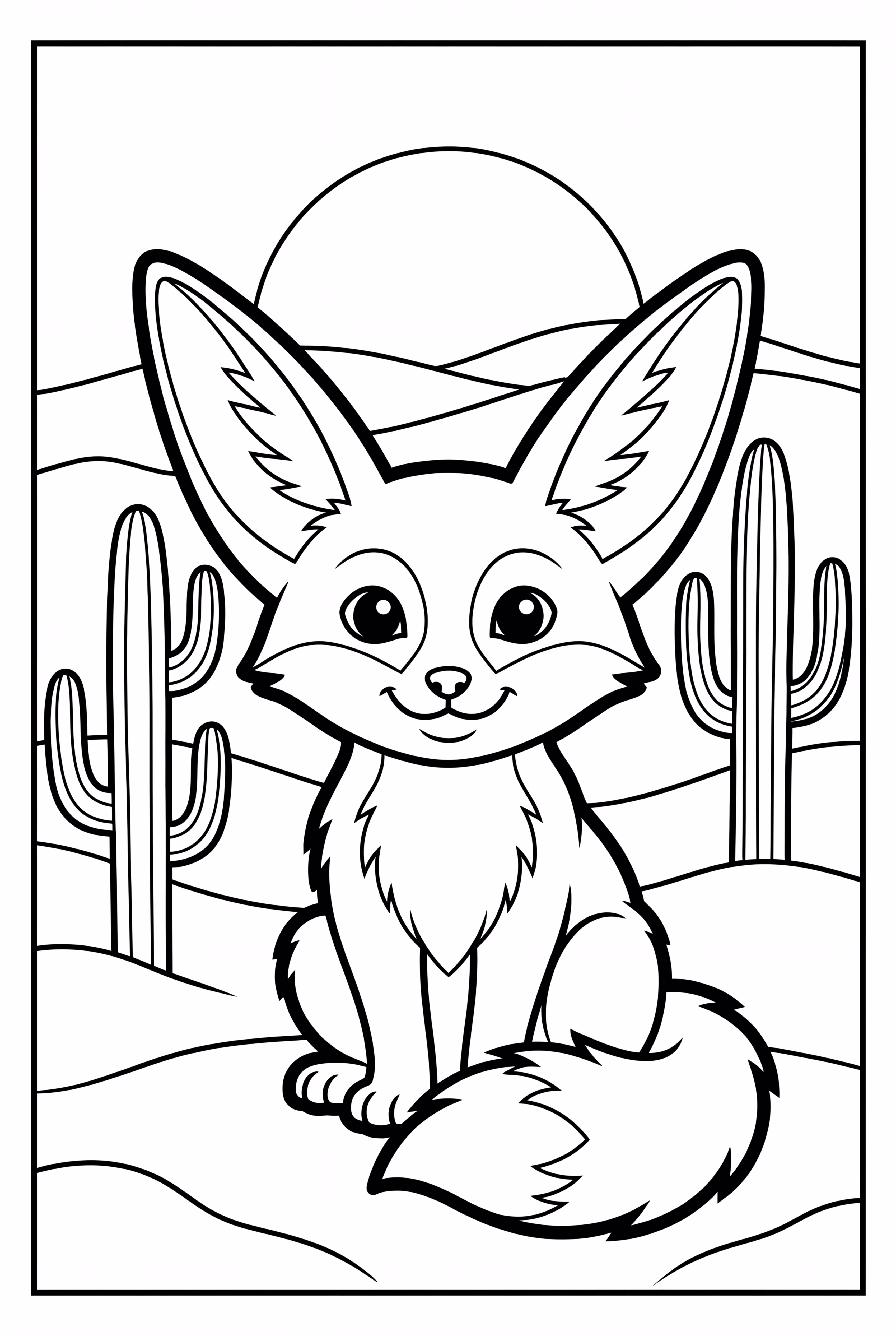 Fennec Fox in Desert Sunset Scene