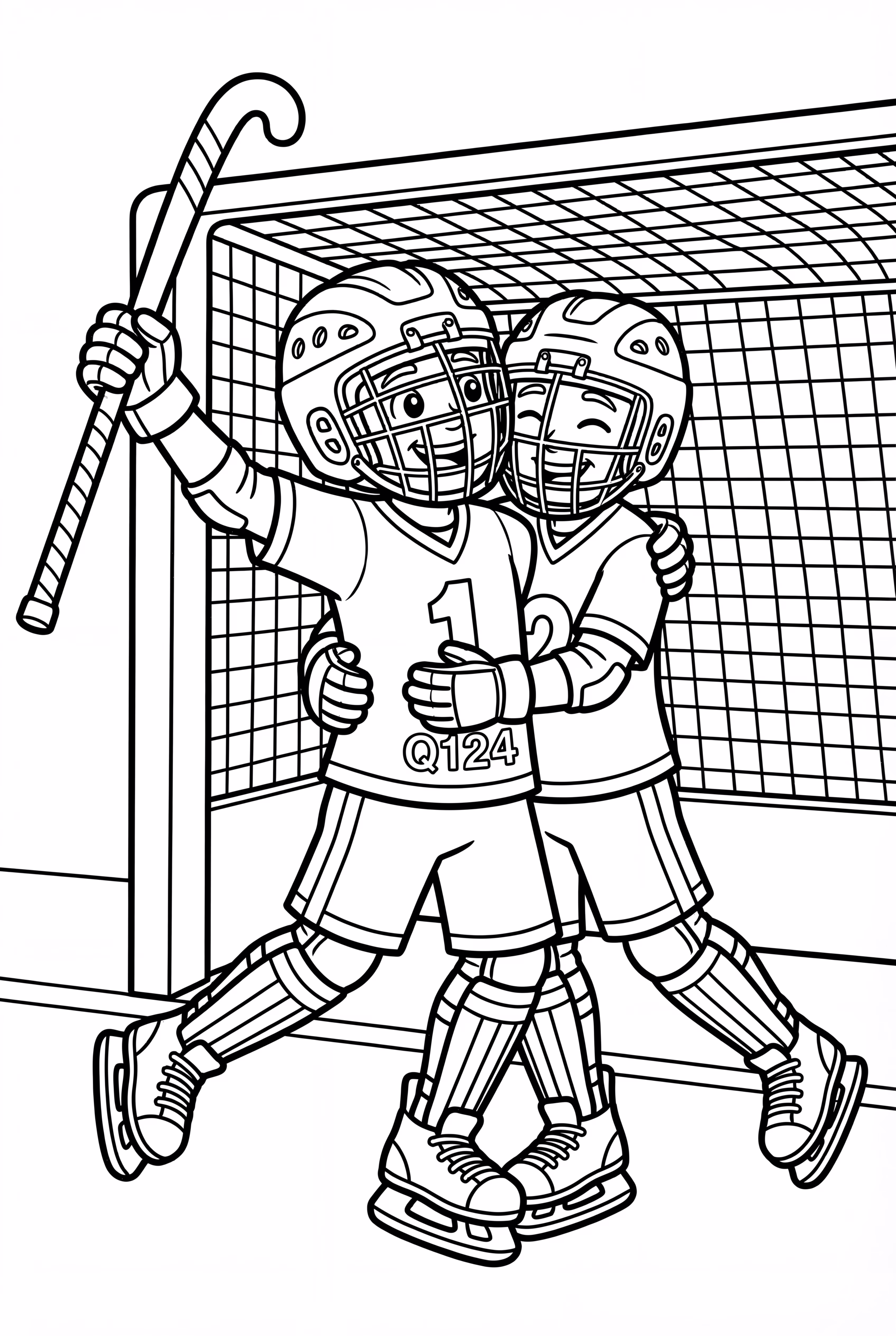 Field Hockey Team Celebrating Goal