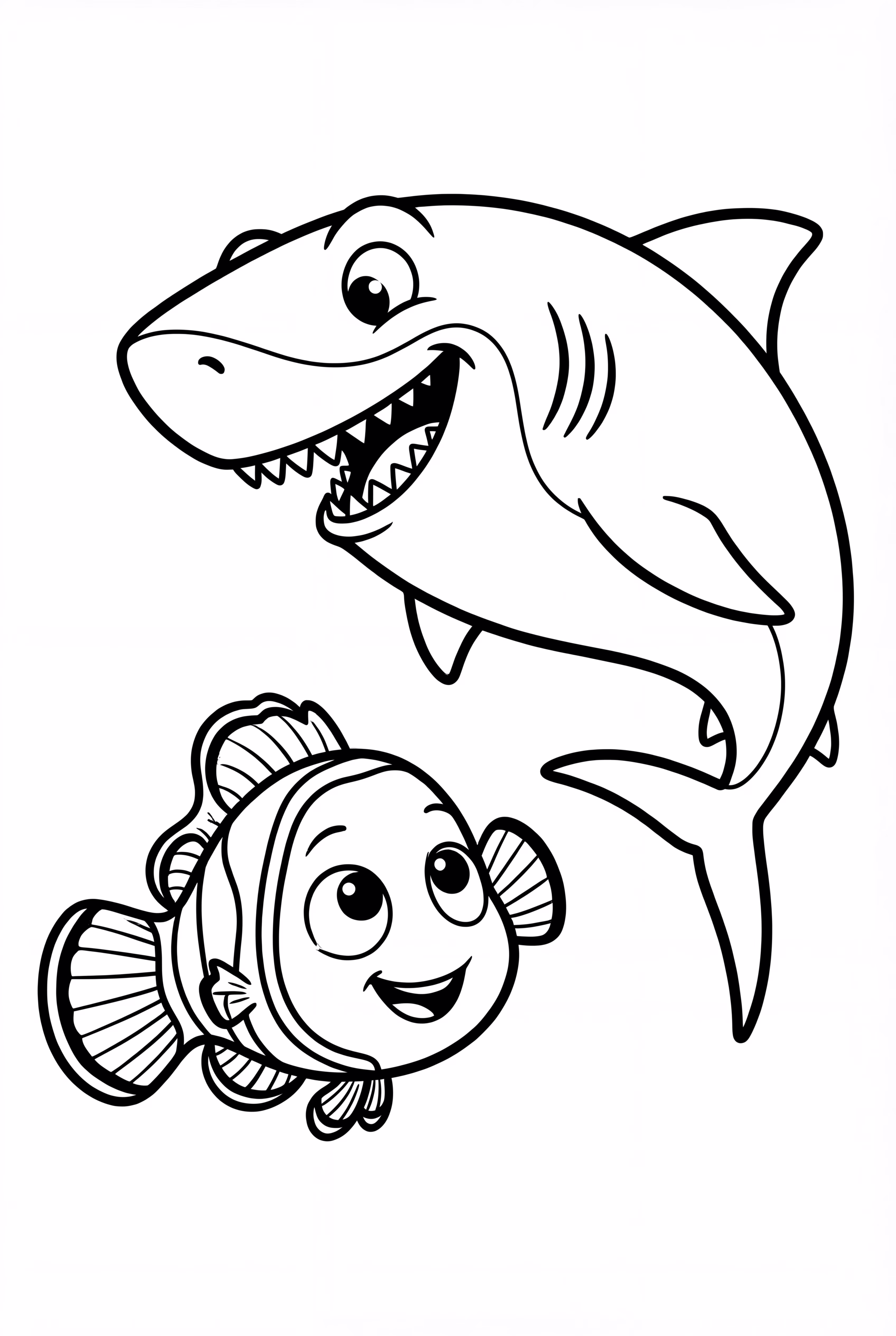 Finding Nemo And Bruce Near The Tank In The Ocean