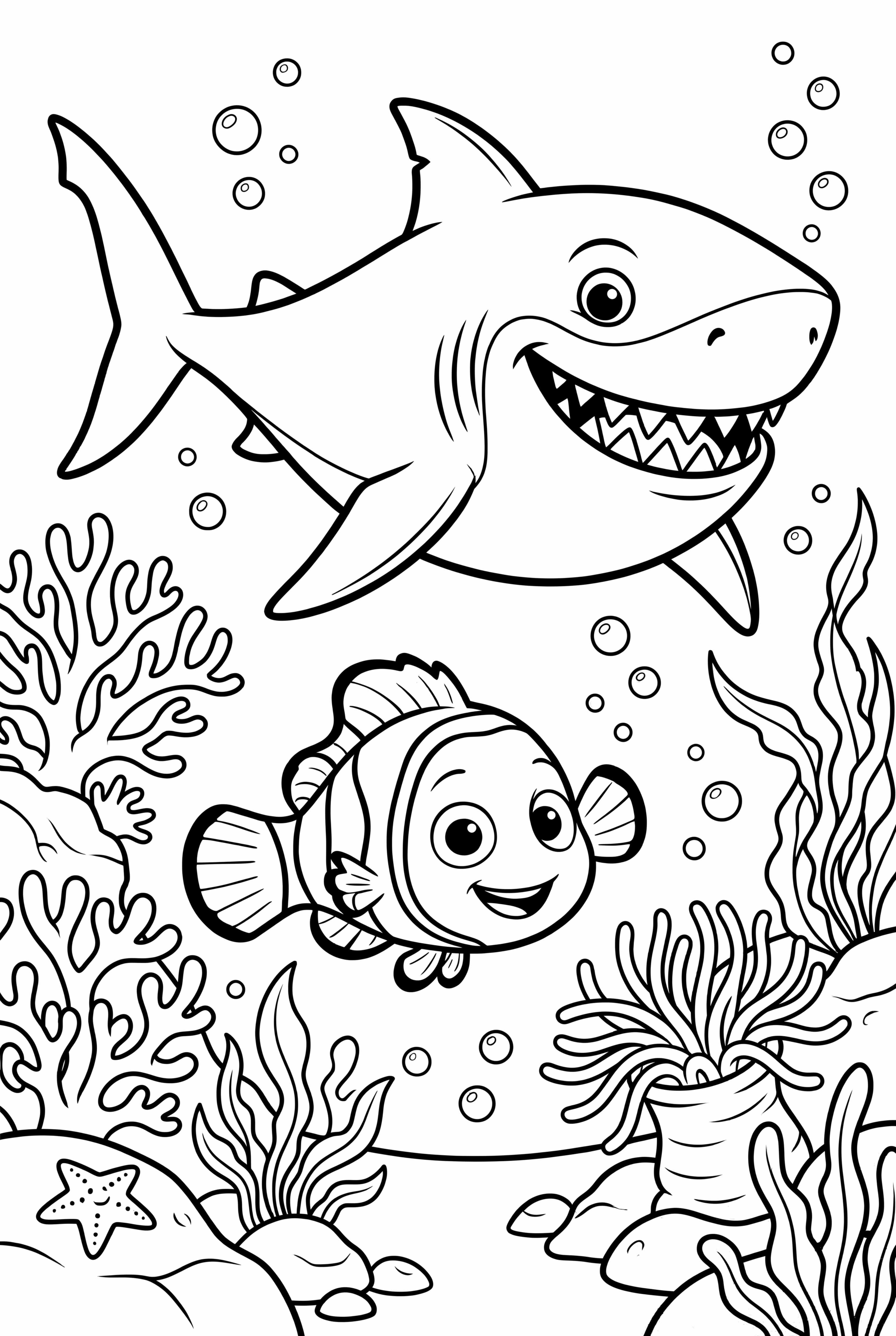 Finding Nemo And Bruce The Shark In The Ocean