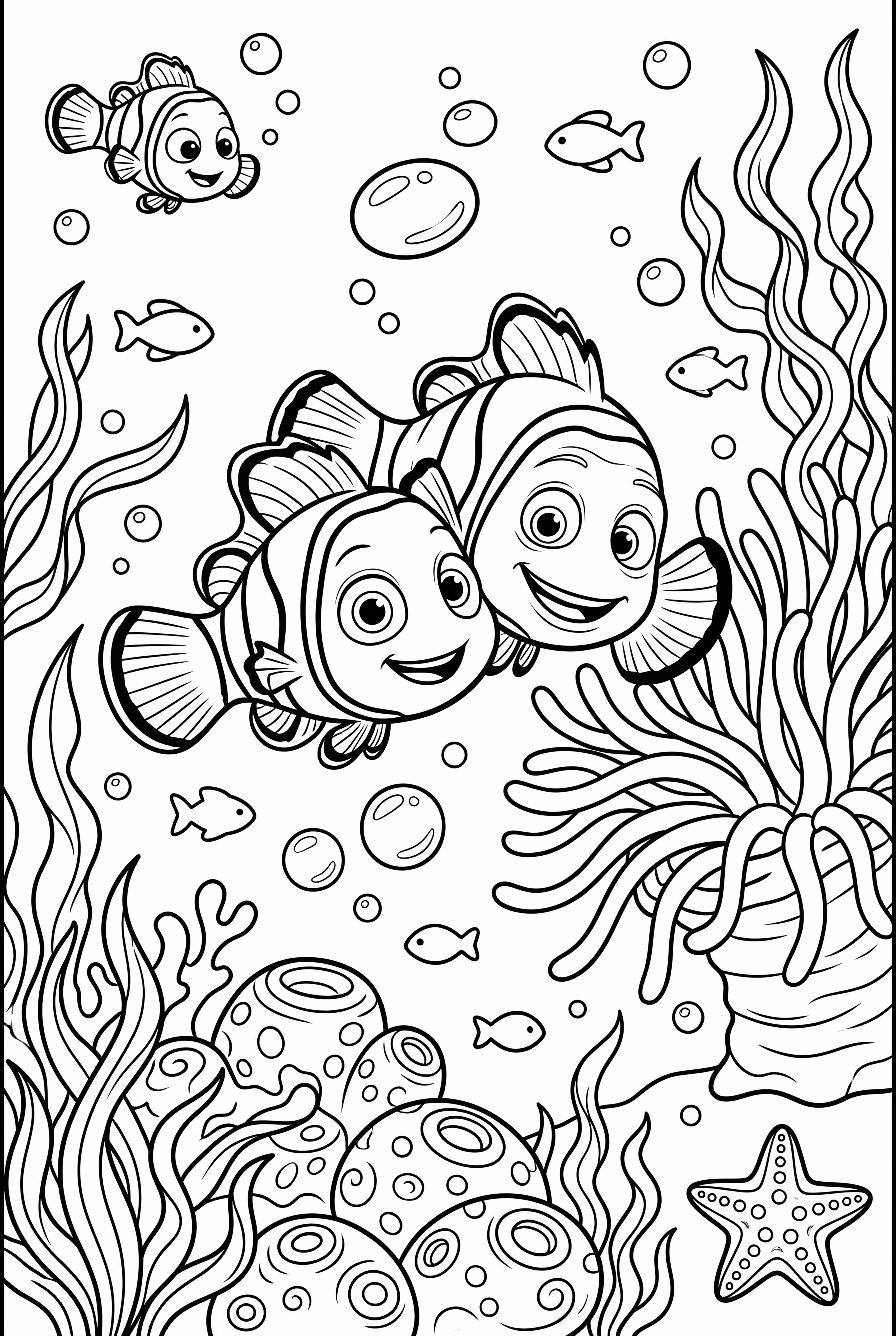 Finding Nemo Playing With Clownfish Friends