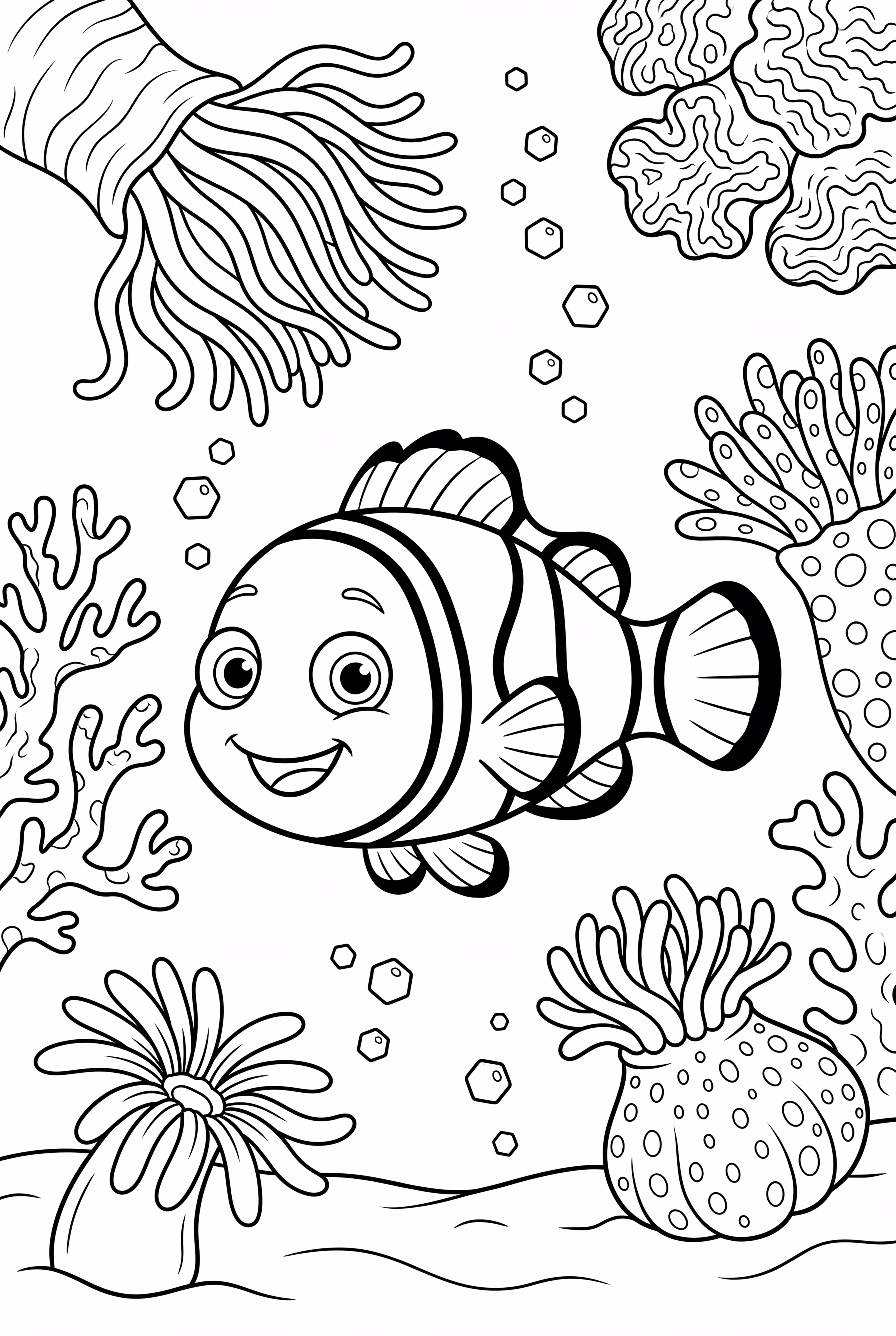 Finding Nemo Surrounded By Coral And Anemones